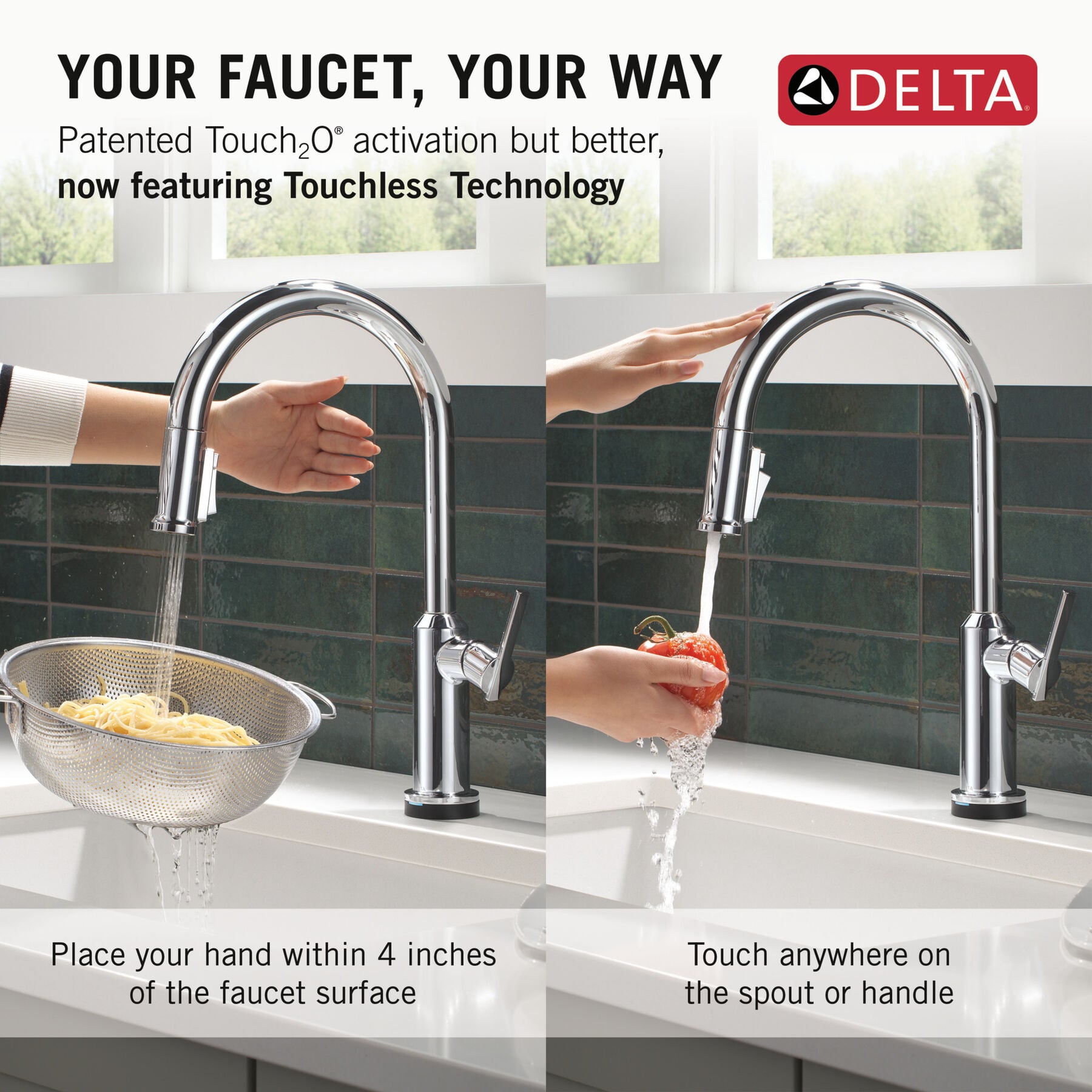 Touch2O&reg; Technology Kitchen Faucet with Touchless Technology