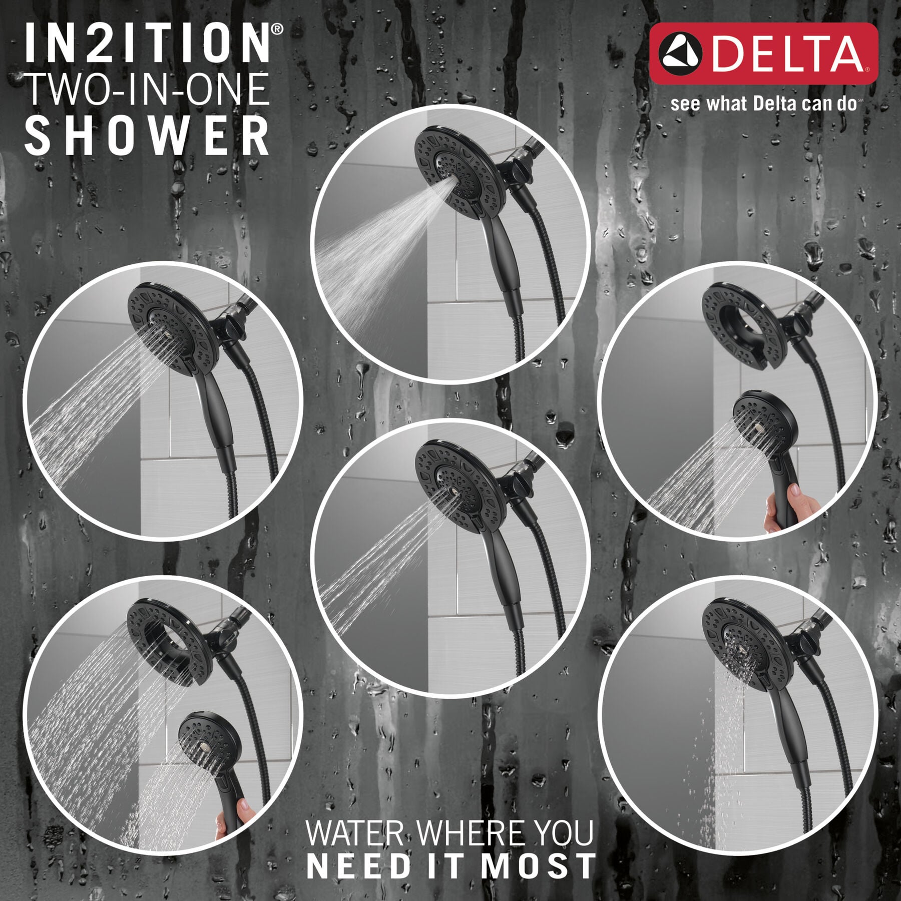 Widespread Lavatory Faucet with 14 Series Shower Trim and Rough Bundle