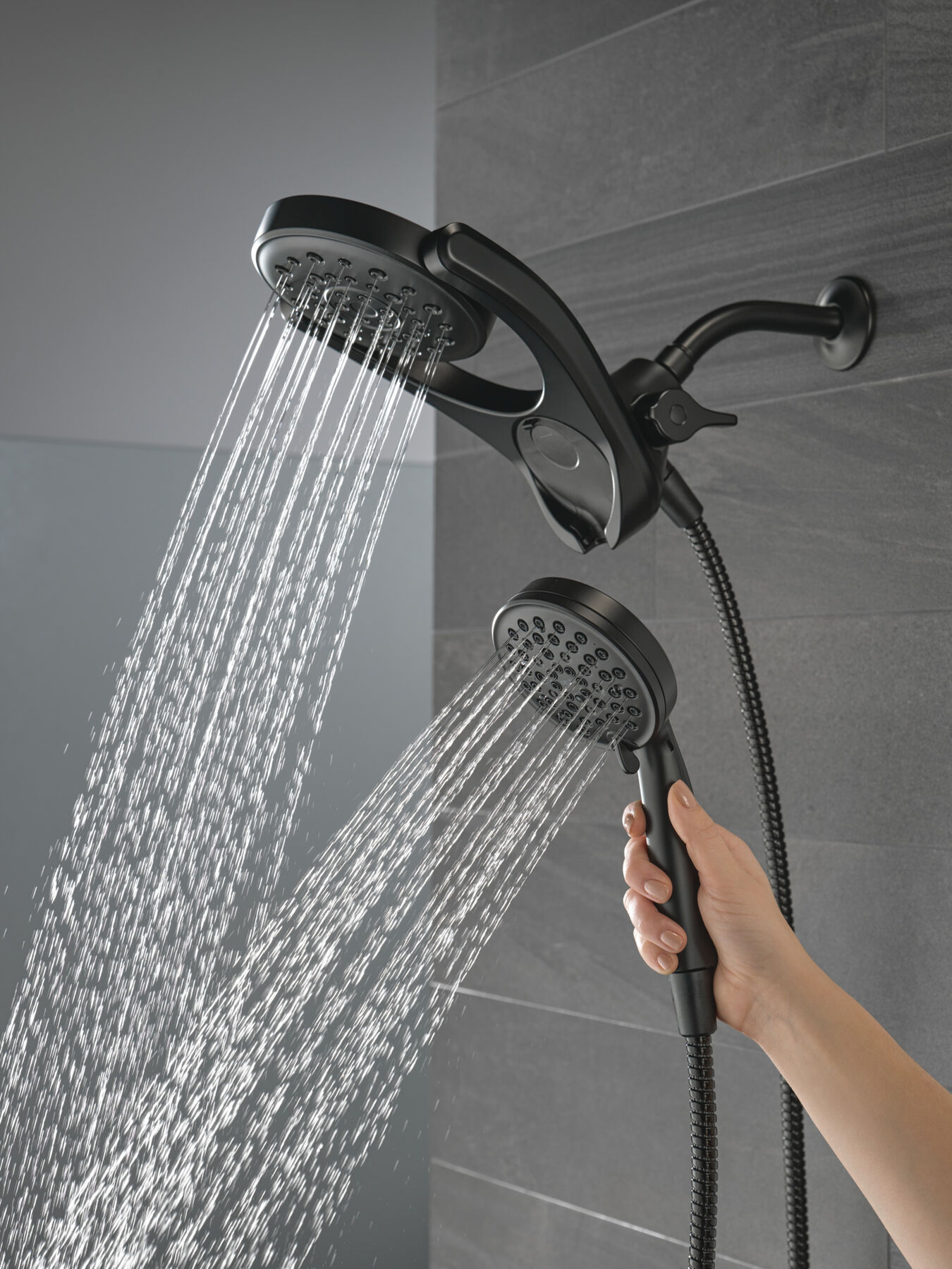 HydroRain&reg; 4-Setting Two-in-One Shower Head