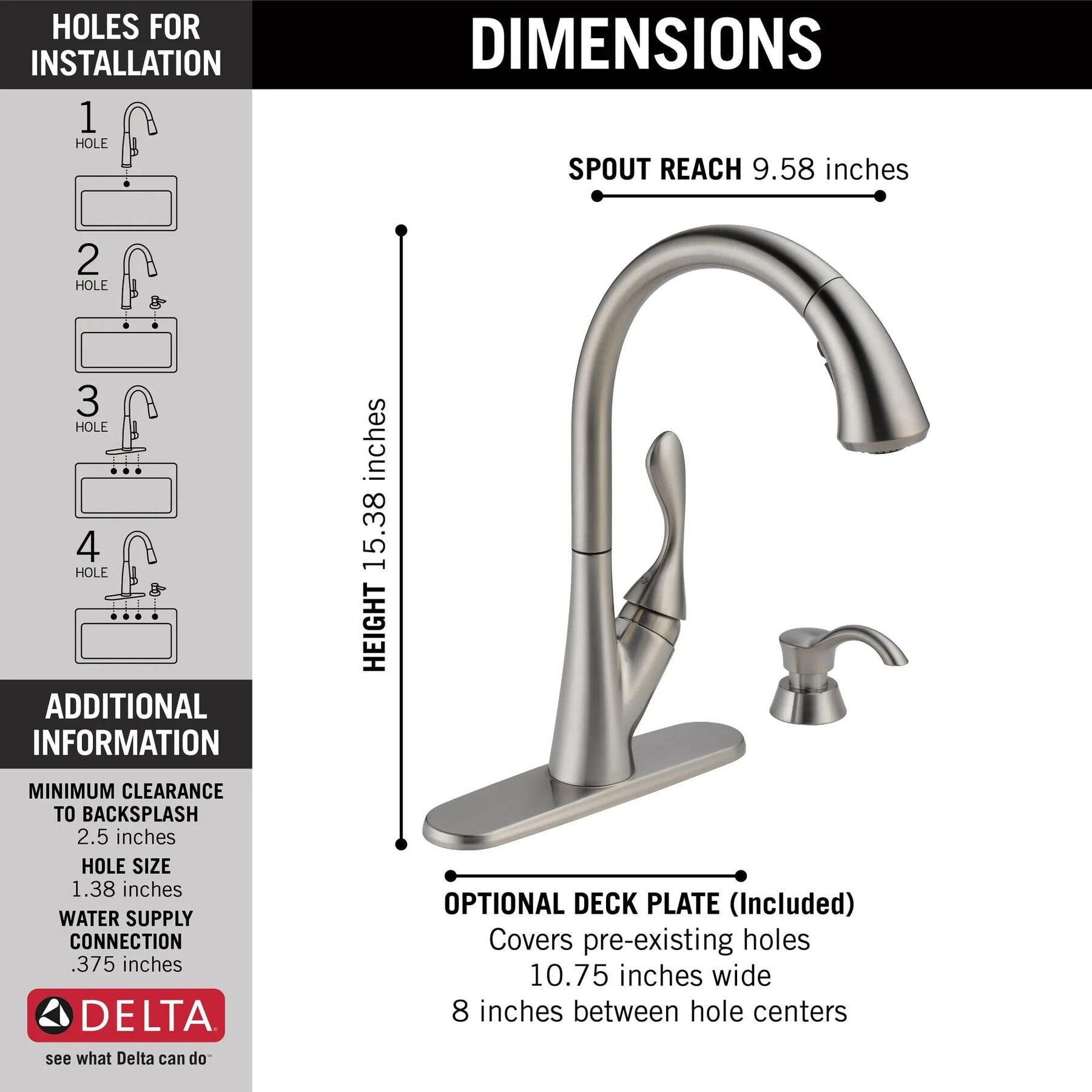 Single Handle Pull-Down Kitchen Faucet with Soap Dispenser and ShieldSpray&reg; Technology (Recertified)