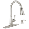 Single Handle Pull-Down Kitchen Faucet with Soap Dispenser and ShieldSpray Technology