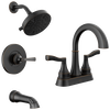 Centerset Lavatory Faucet with 14 Series Tub Shower Trim and Rough Bundle