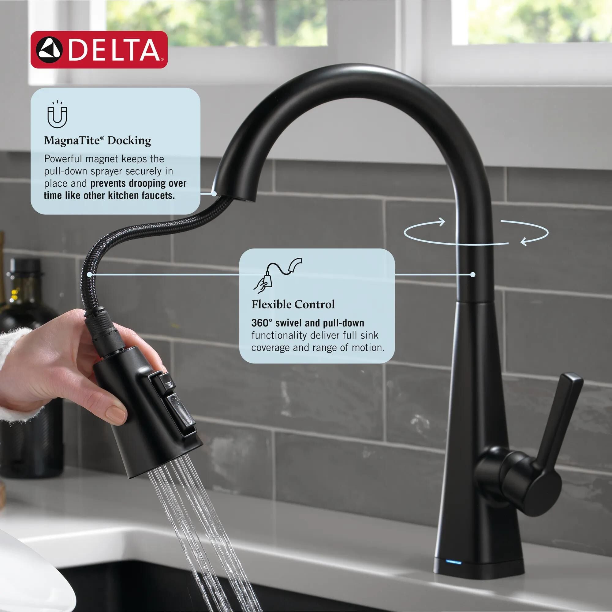 Single Handle Pull-Down Kitchen Faucet with Touch2O® Technology in