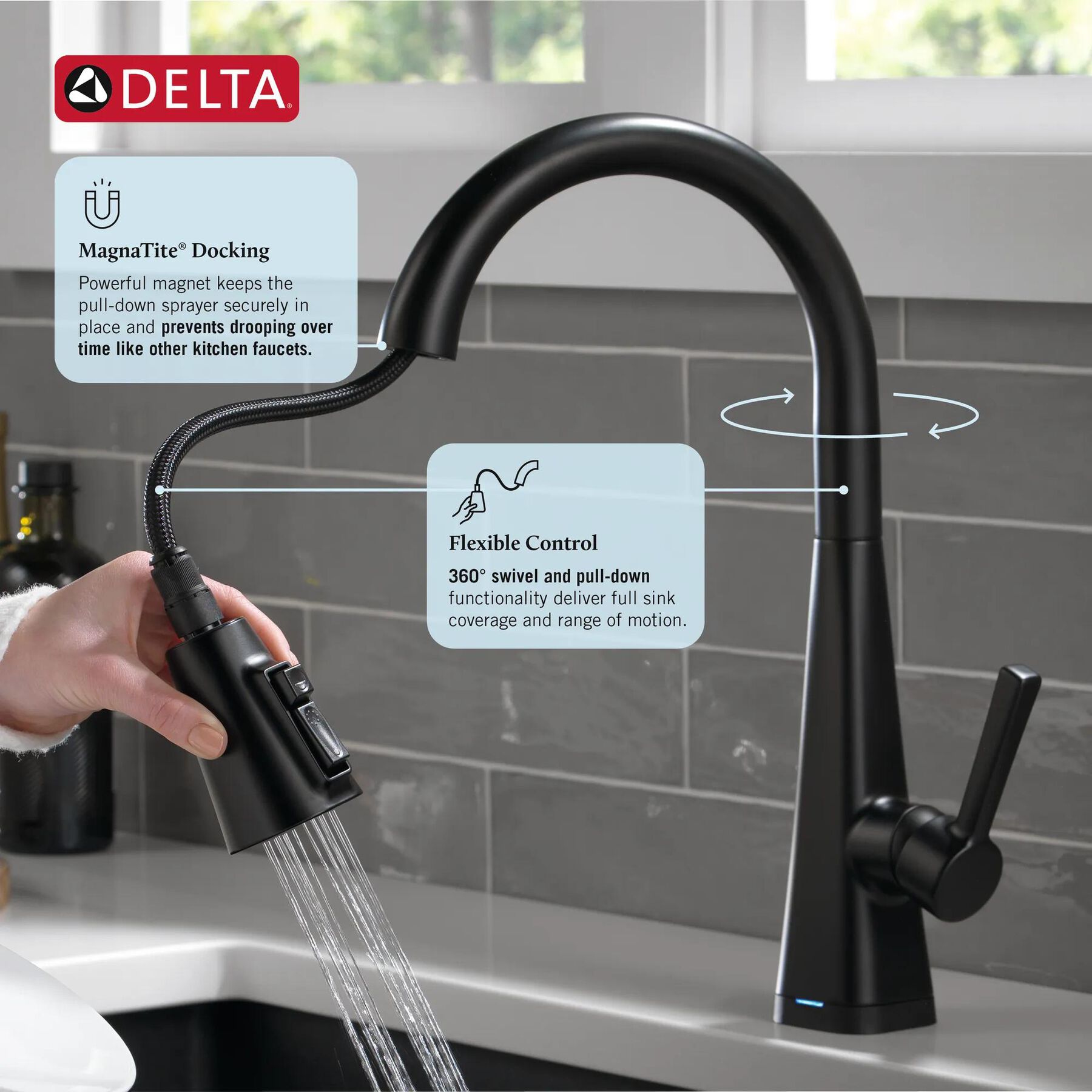 Single-Handle Pull-Down Kitchen Faucet with Touch<sub>2</sub>O&reg; Technology