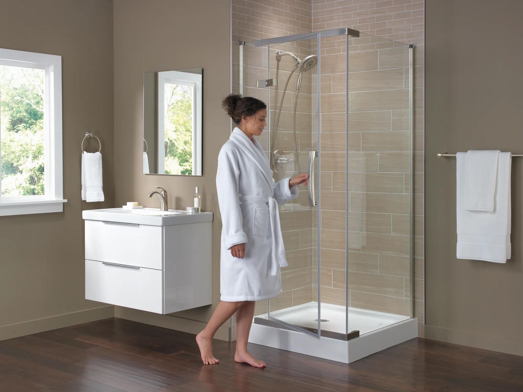 36" x 36" Frameless Shower Enclosure