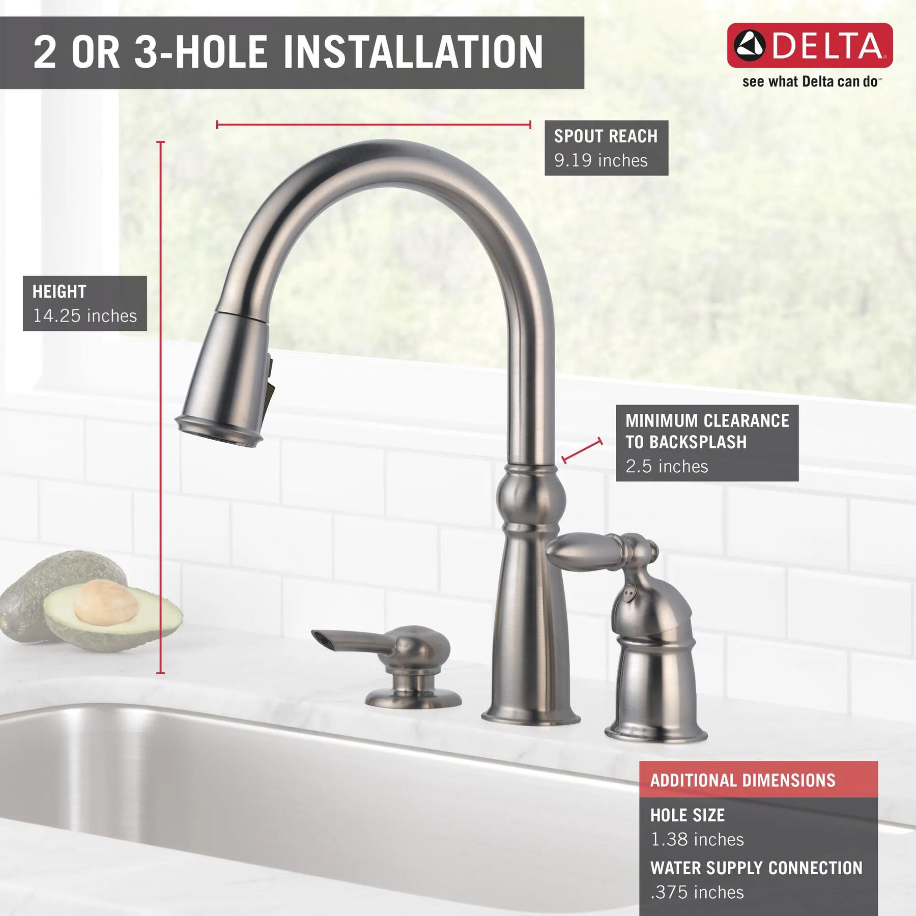 Single Handle Pull-Down Kitchen Faucet with Soap Dispenser and ShieldSpray&reg; Technology
