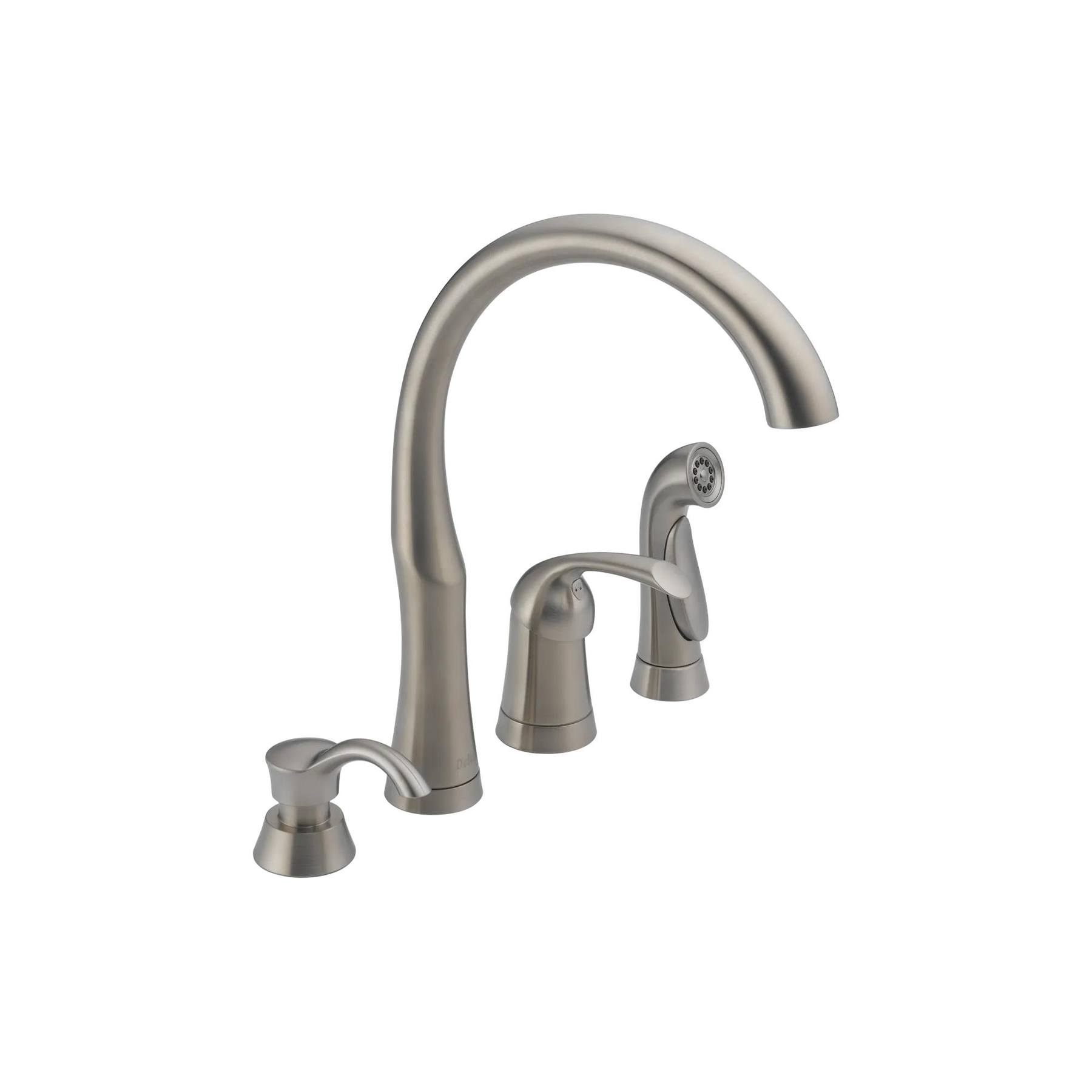 Single Handle Kitchen Faucet with Spray & Soap Dispenser