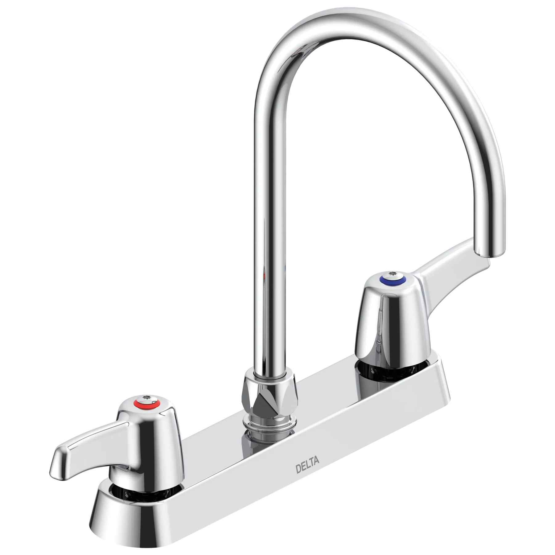 Two Handle 8 In Cast Deck-Mount Faucet