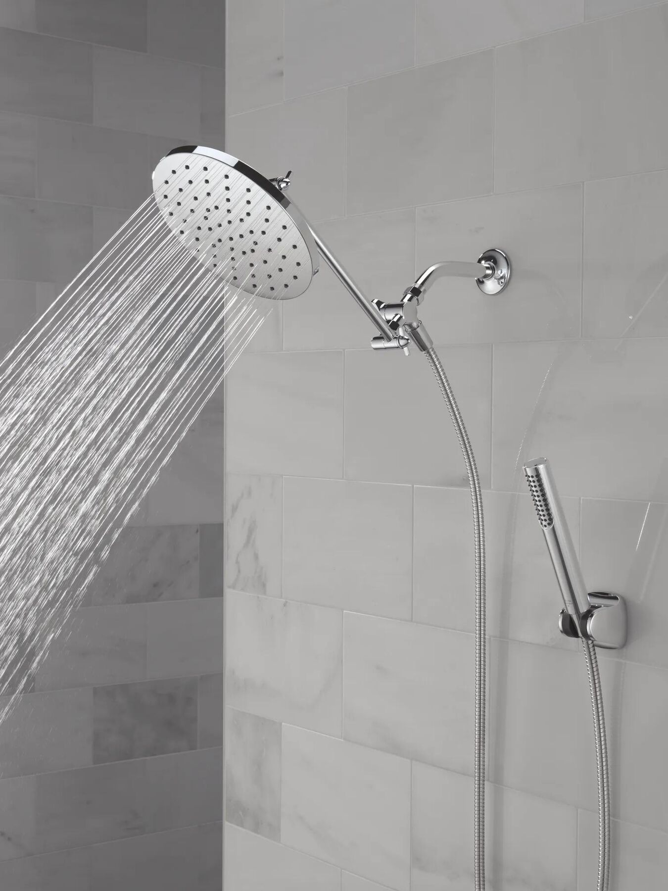 Adjustable Raincan Shower Head with Hand Shower
