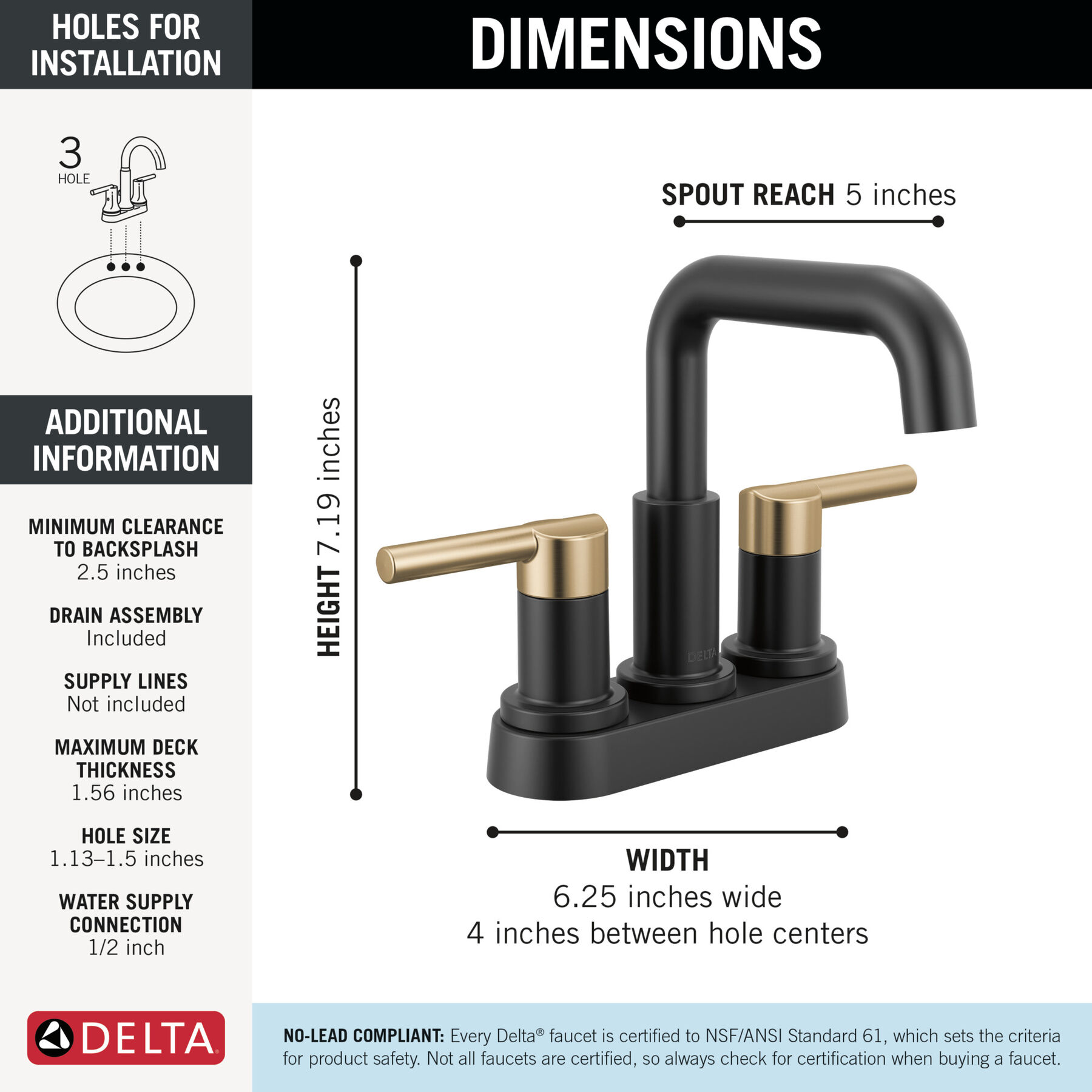 Two Handle Centerset Bathroom Faucet