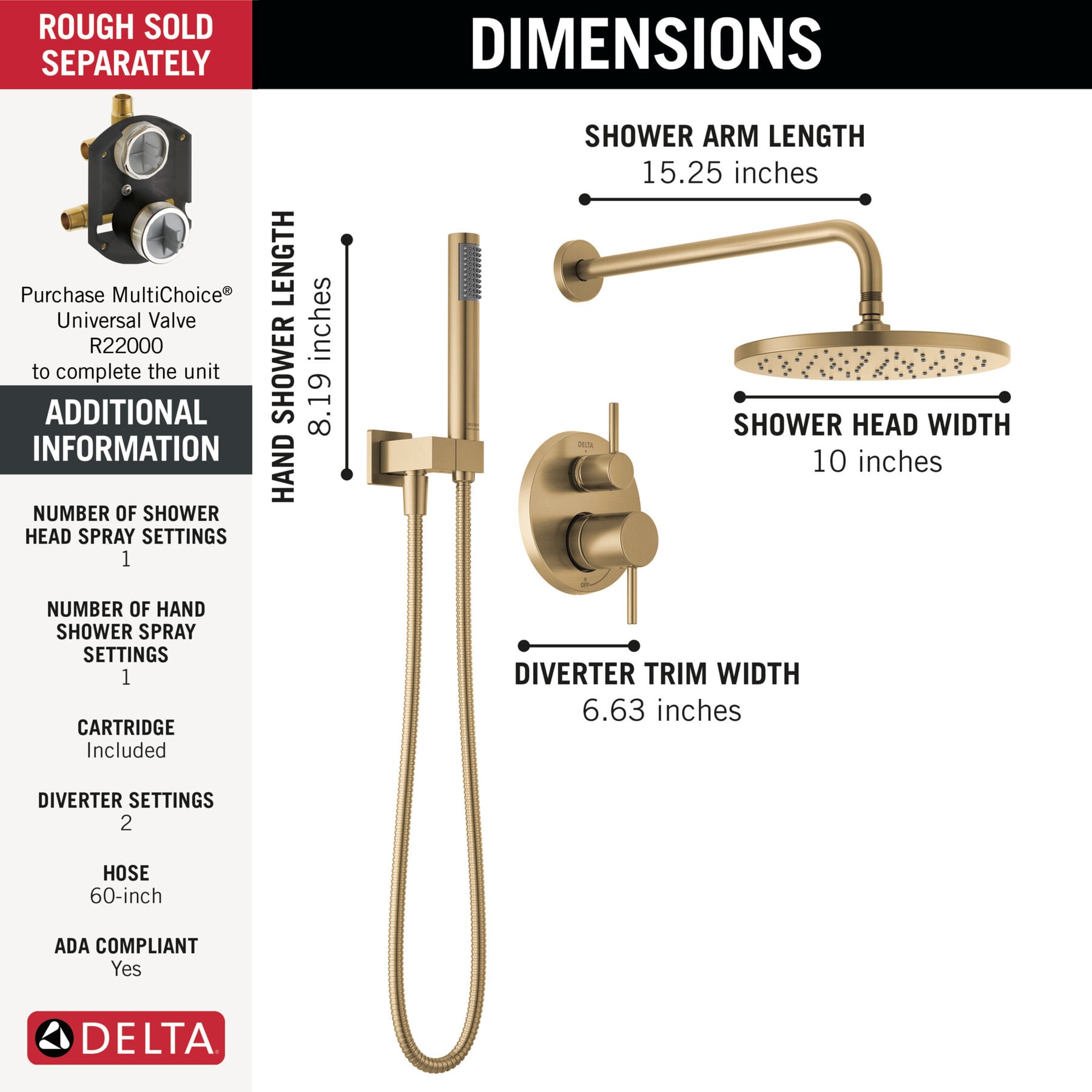 Monitor&reg; 14 Series Shower with Raincan & Hand Shower