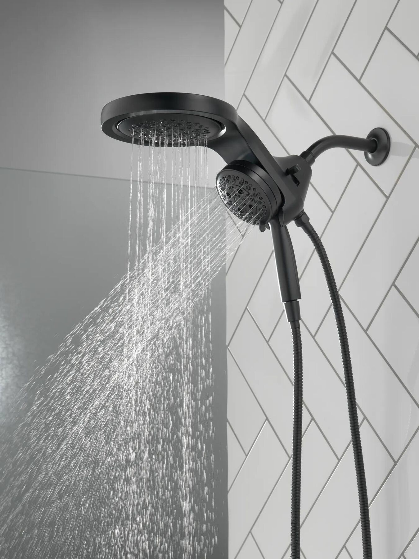 HydroRain&reg; H<sub>2</sub>Okinetic&reg; 5-Setting Two-in-One Shower Head