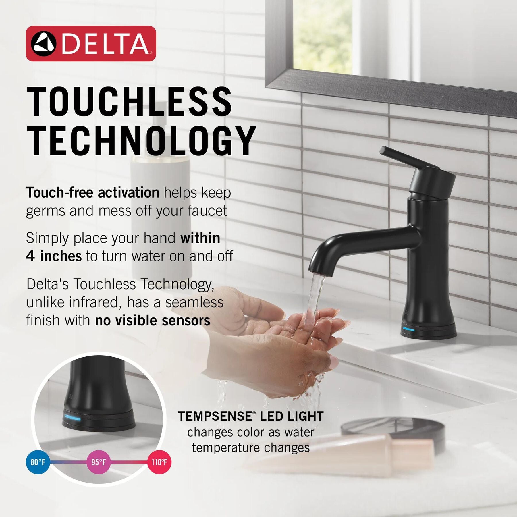 Touch2O Bathroom Faucet with Touchless Technology
