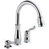 Single Handle Pull-Down Kitchen Faucet with Soap Dispenser