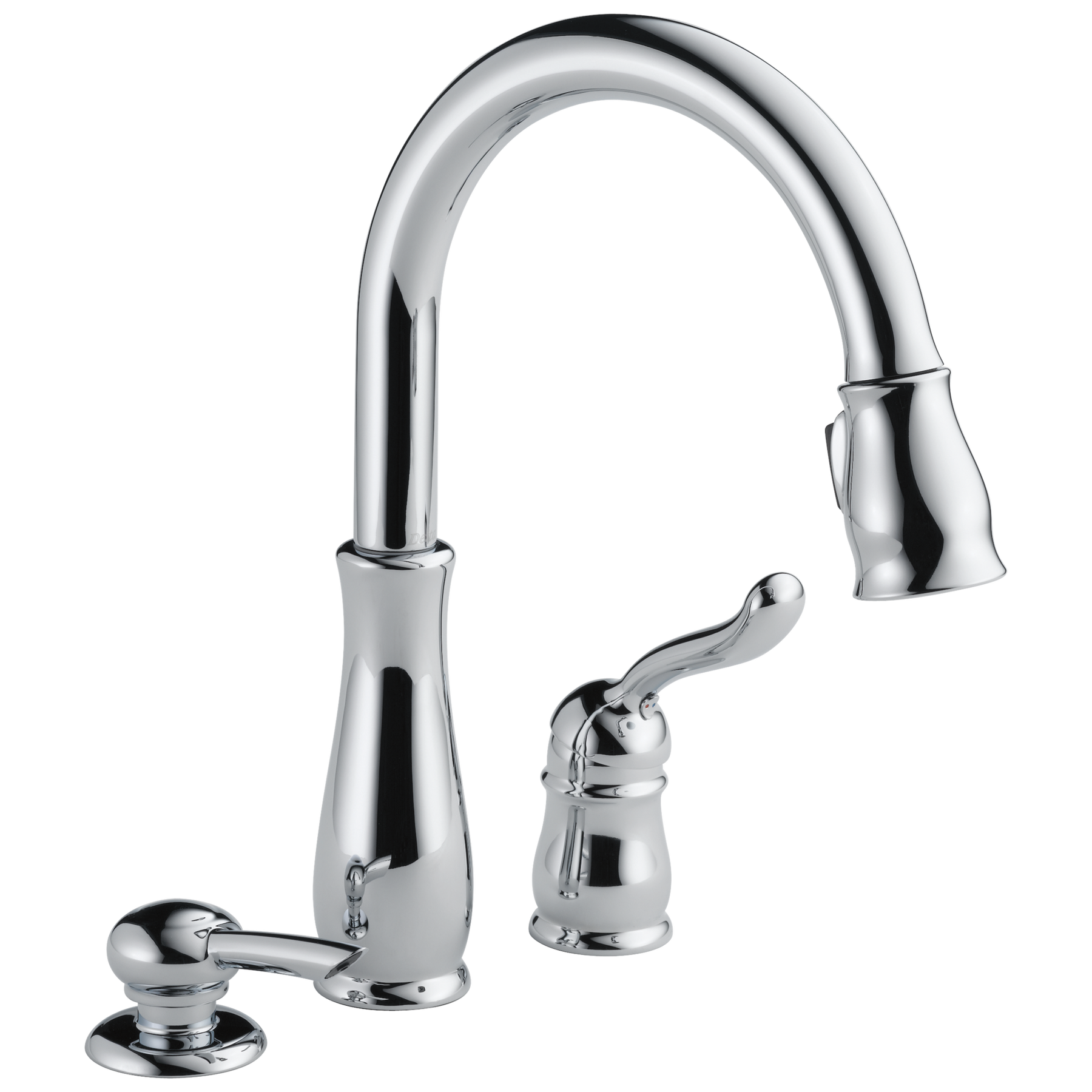 Single Handle Pull-Down Kitchen Faucet with Soap Dispenser