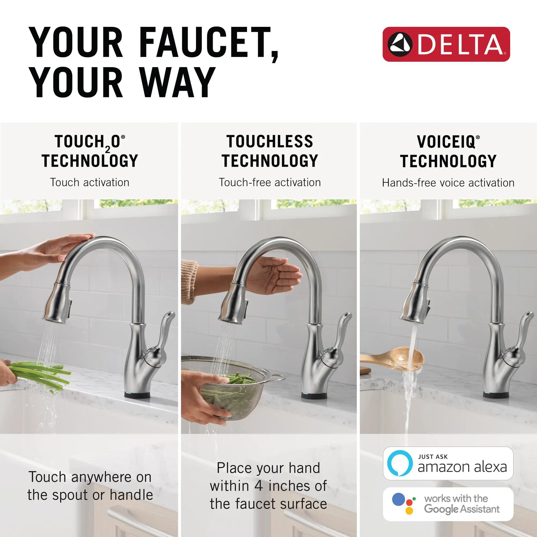 VoiceIQ&reg; Kitchen Faucet with Touch<sub>2</sub>O&reg; Technology with Touchless Technology