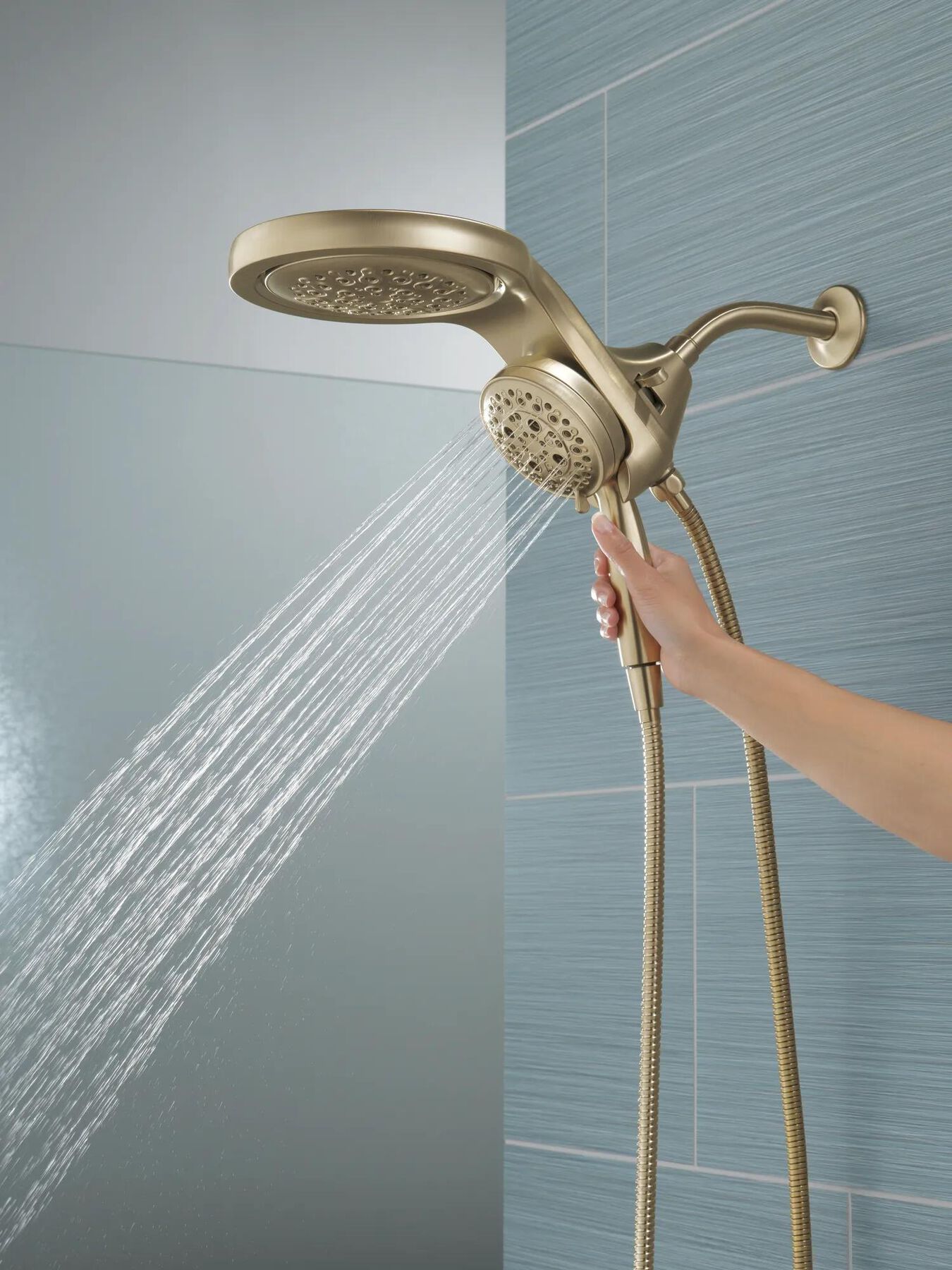 HydroRain&reg; H<sub>2</sub>Okinetic&reg; 5-Setting Two-in-One Shower Head