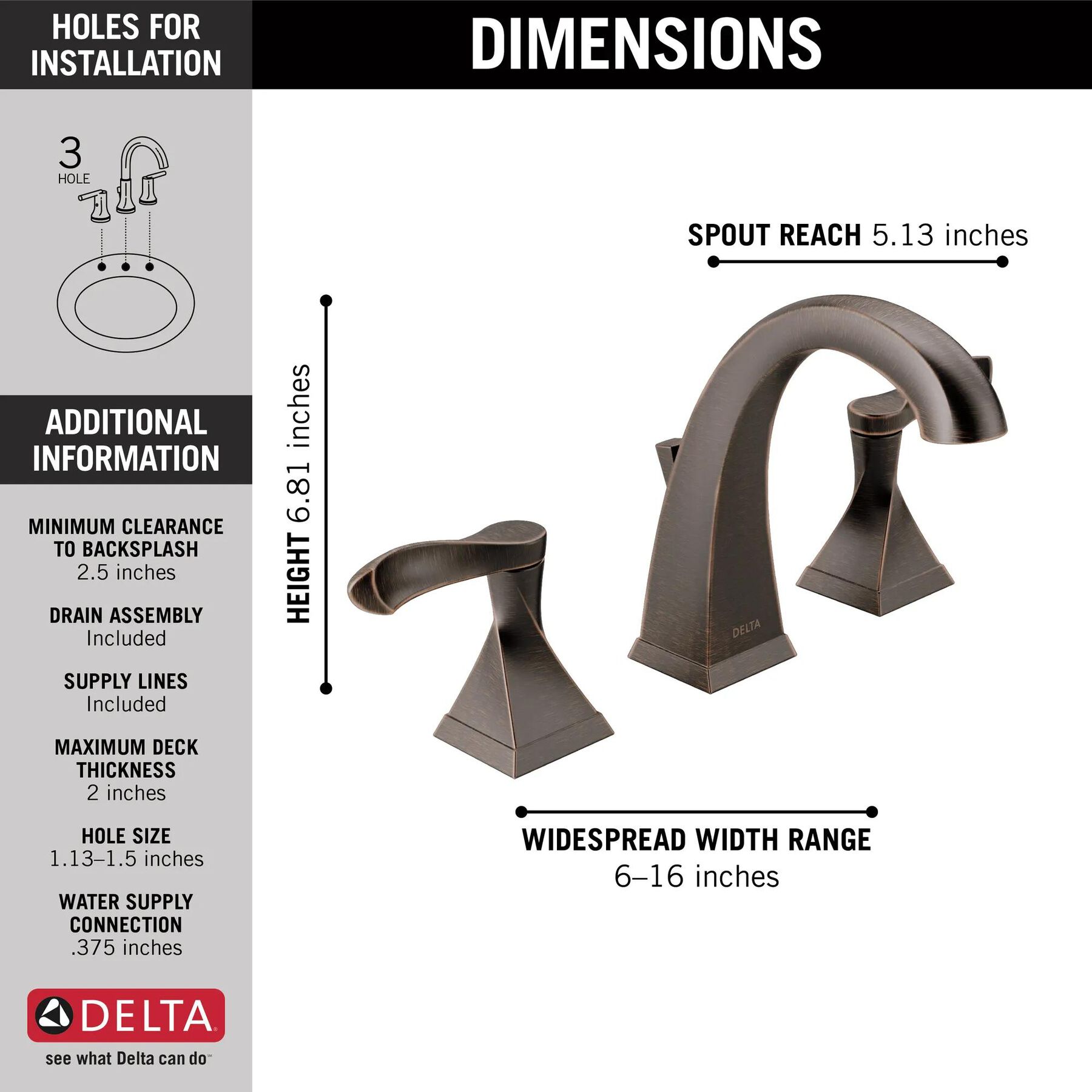 Two Handle Widespread Bathroom Faucet