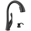 Single Handle Pull-Down Kitchen Faucet with Soap Dispenser and ShieldSpray&reg; Technology
