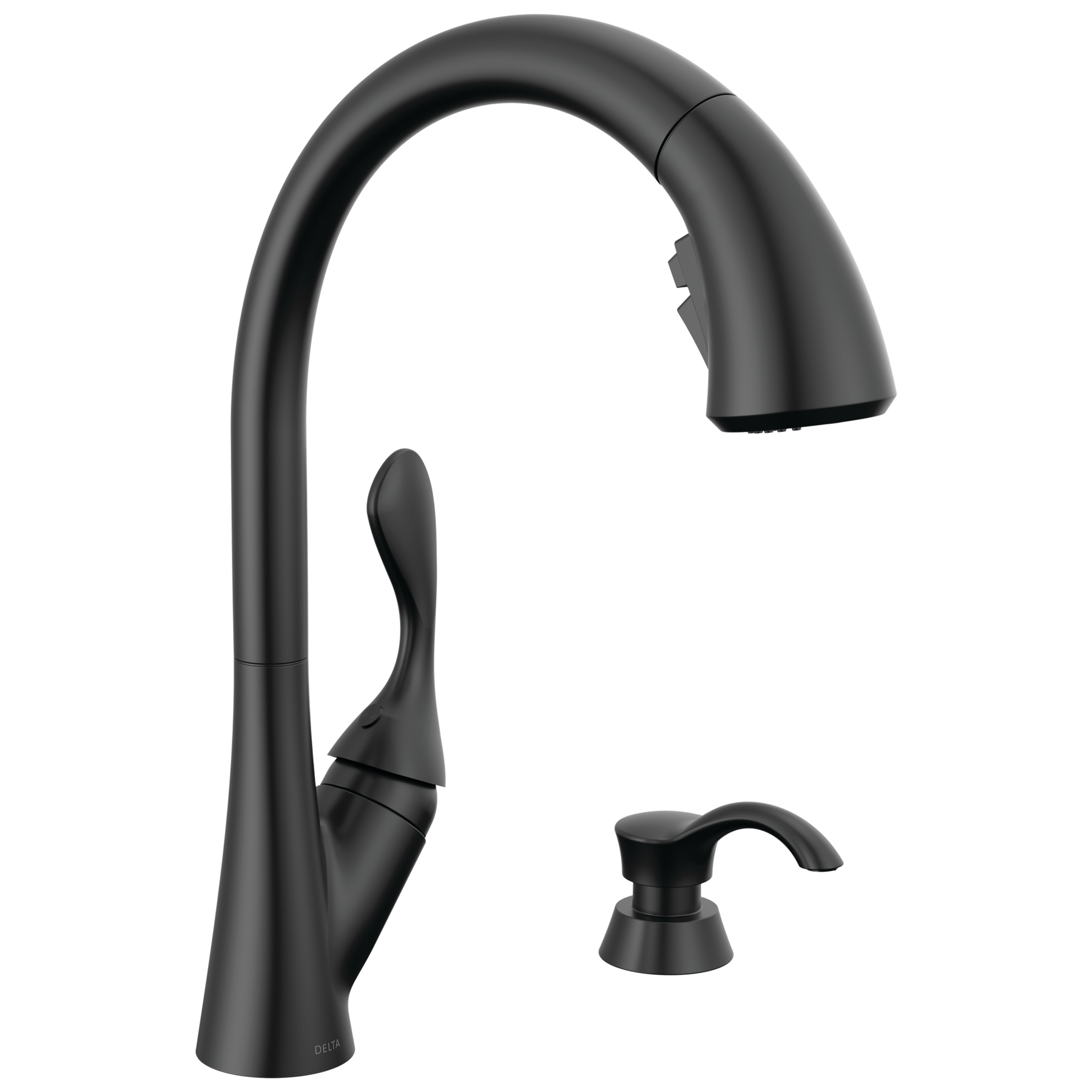 Single Handle Pull-Down Kitchen Faucet with Soap Dispenser and ShieldSpray&reg; Technology
