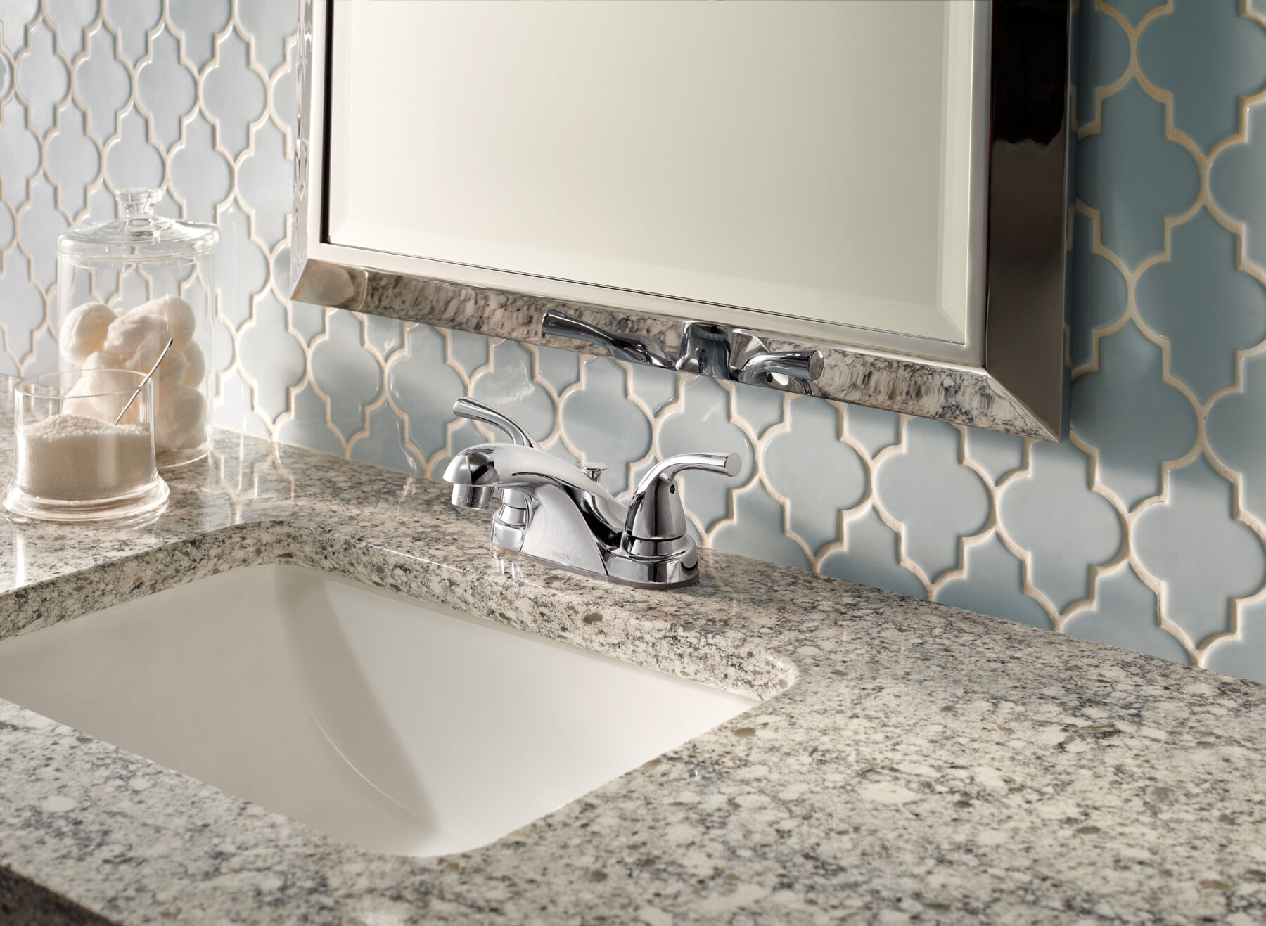 Two Handle Centerset Bathroom Faucet (Recertified)