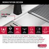30&rdquo; Granite Composite Workstation Kitchen Sink Drop-In Top Mount Single Bowl with WorkFlow&trade; Ledge and Accessories in White