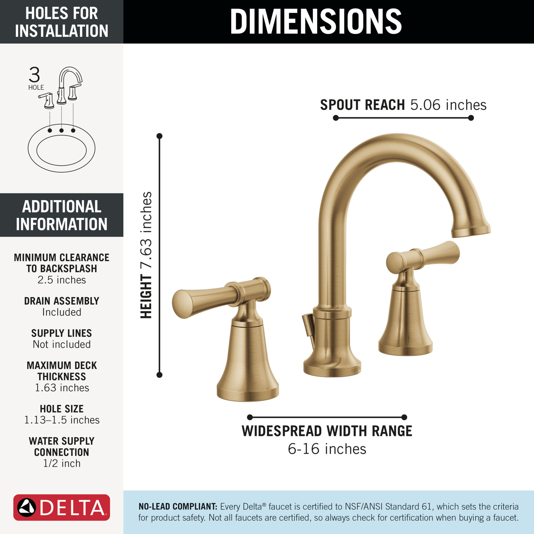 Widespread Lavatory Faucet with 14 Series Tub Shower Trim and Rough Bundle