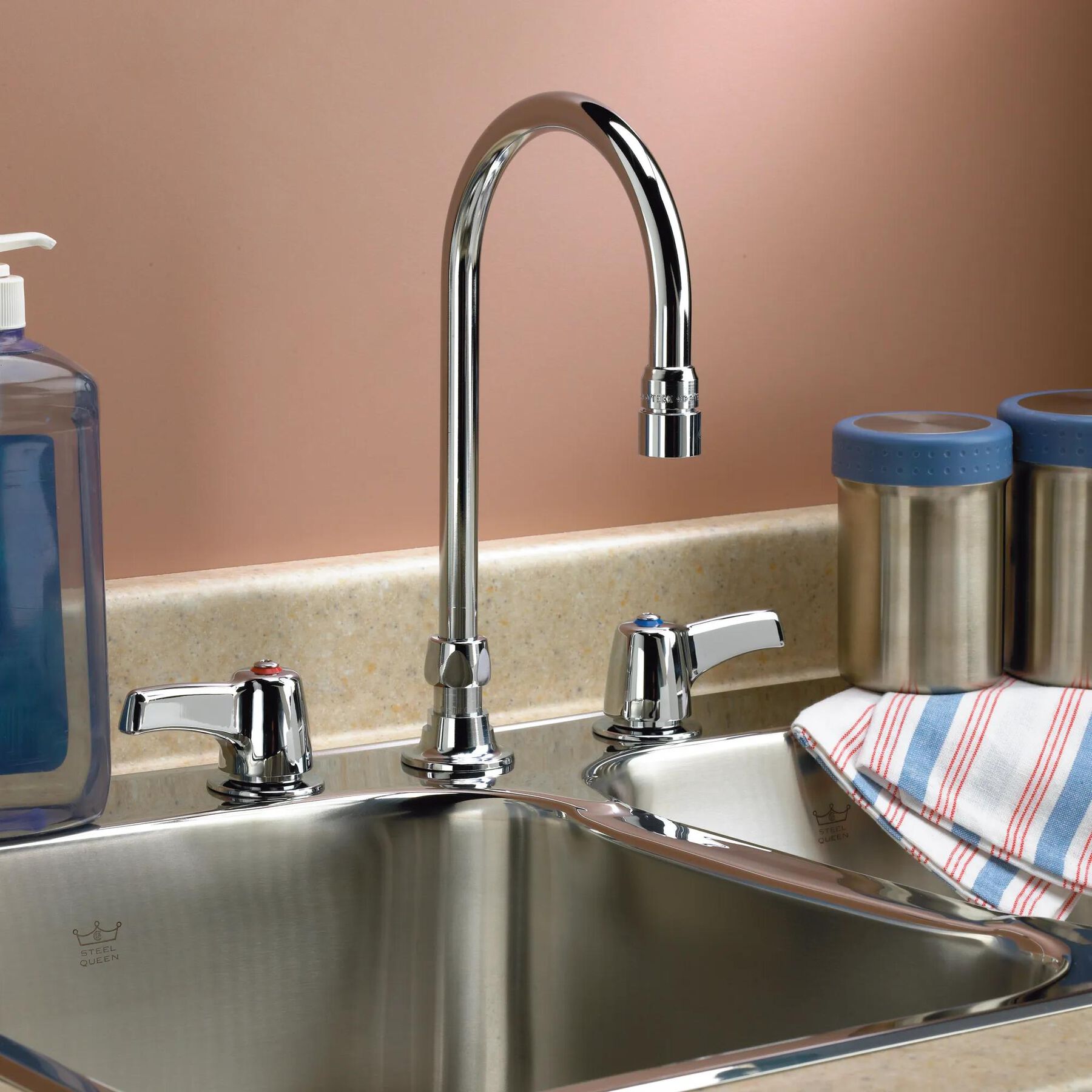 Two Handle 8 In Below Deck-Mount Faucet