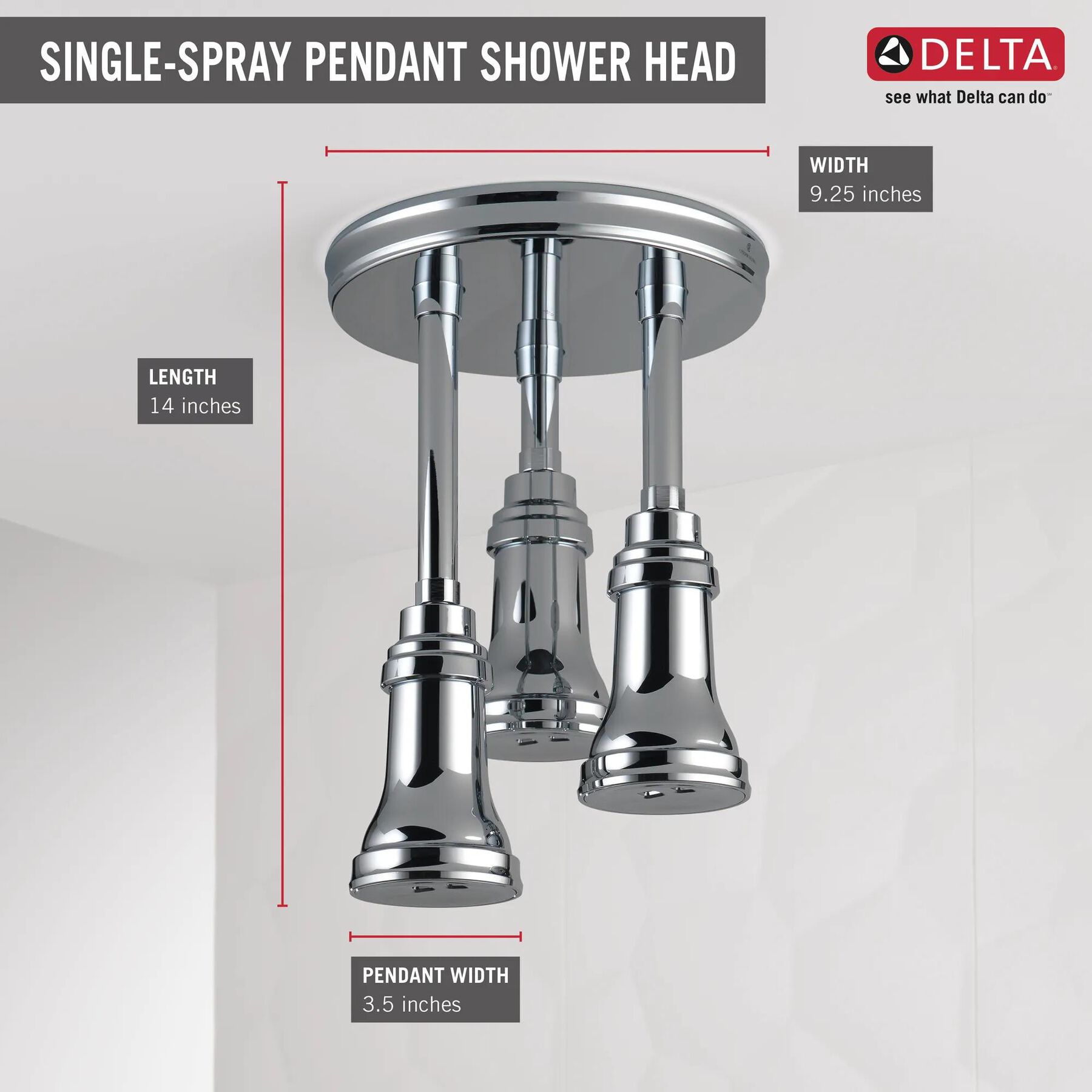 H<sub>2</sub>Okinetic&reg; Pendant Raincan Shower Head