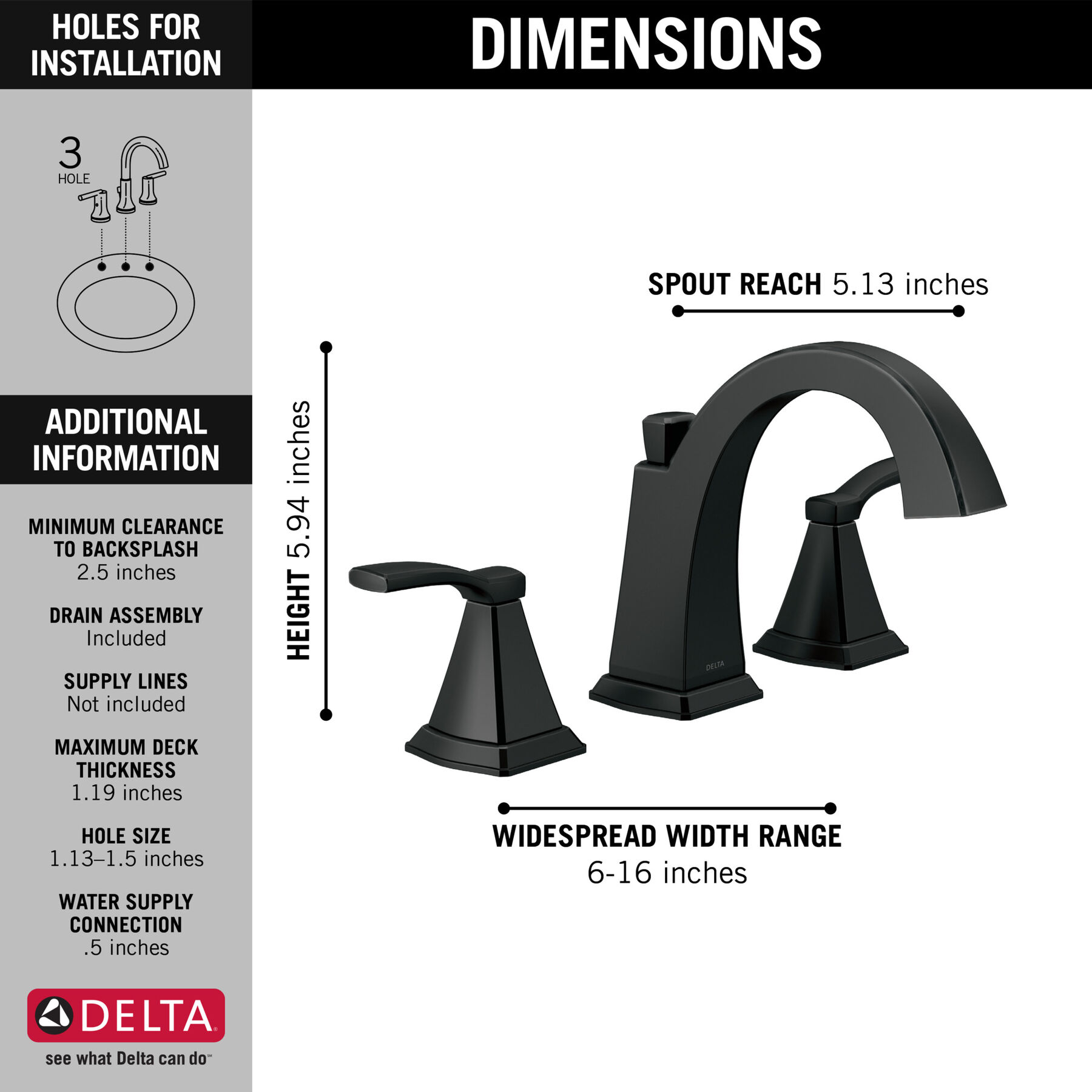 Two Handle Widespread Bathroom Faucet