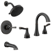 Widespread Lavatory Faucet with 14 Series Tub Shower Trim and Rough Bundle