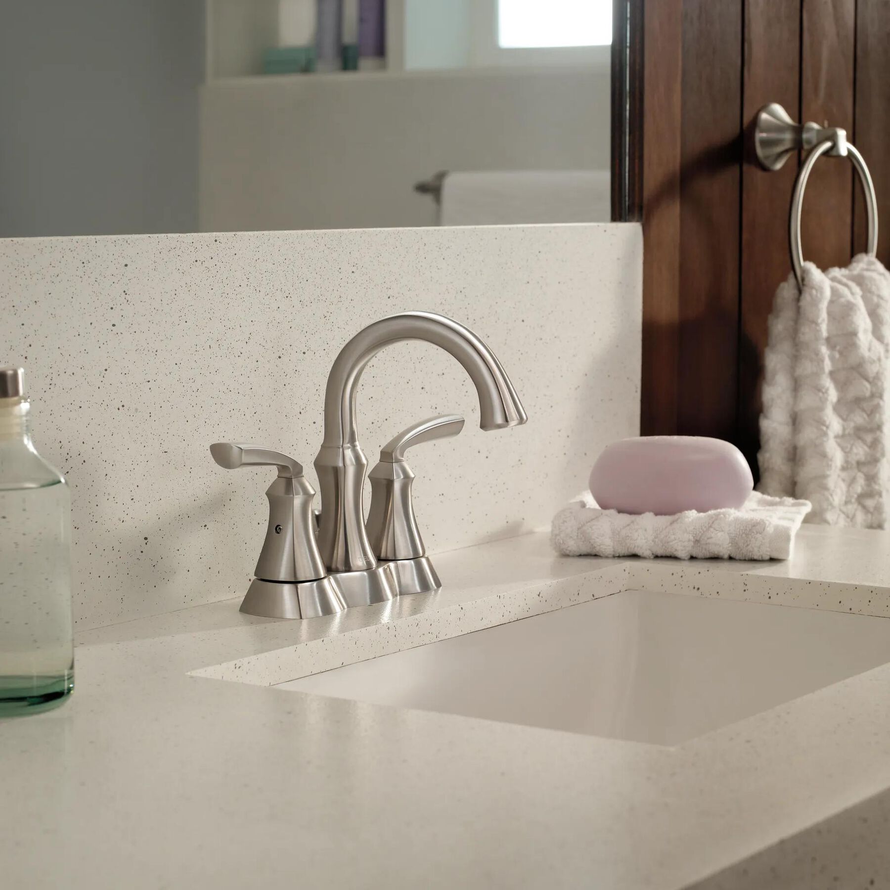 Two Handle Centerset Bathroom Faucet (Recertified)