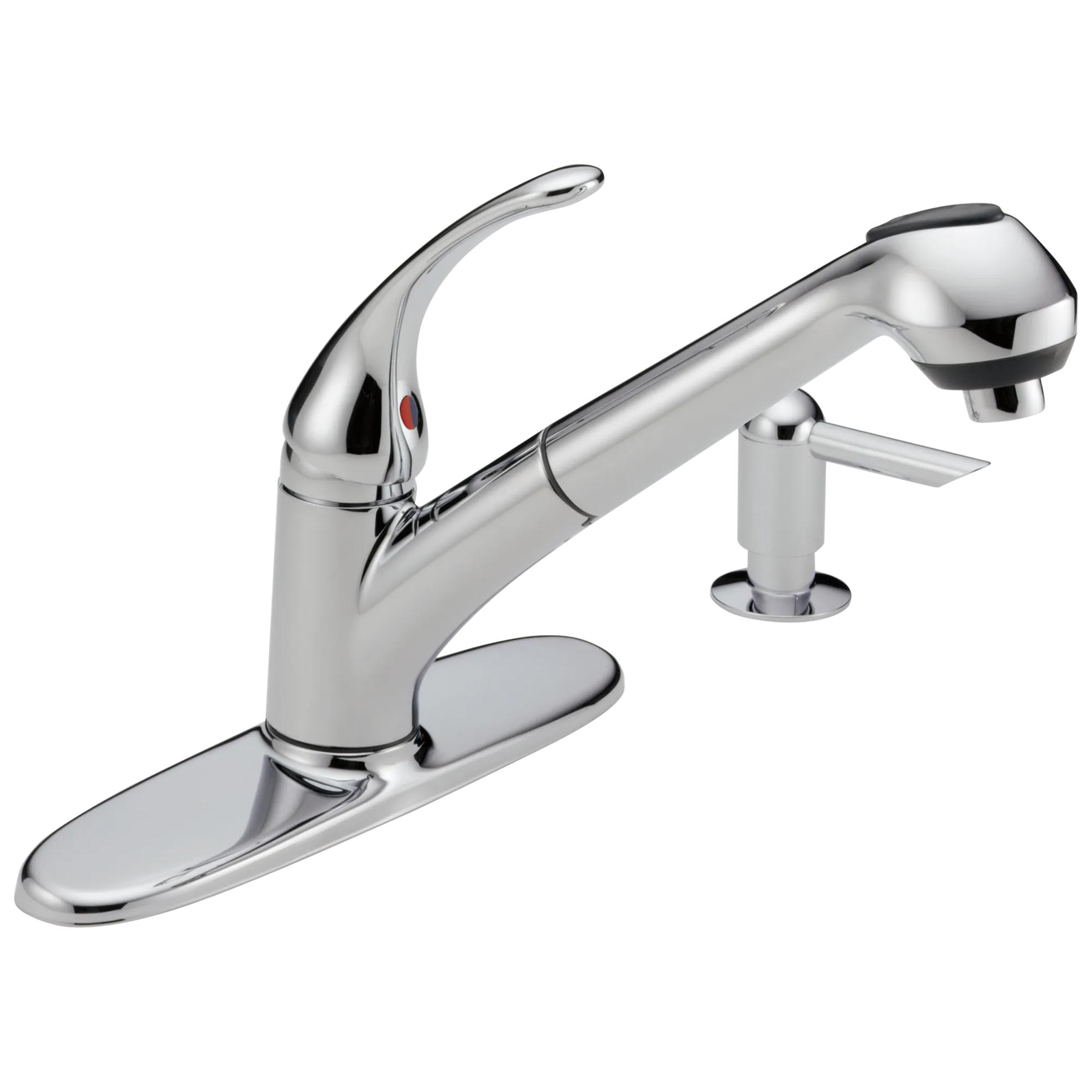 Single Handle Pull-Out Kitchen Faucet with Soap Dispenser
