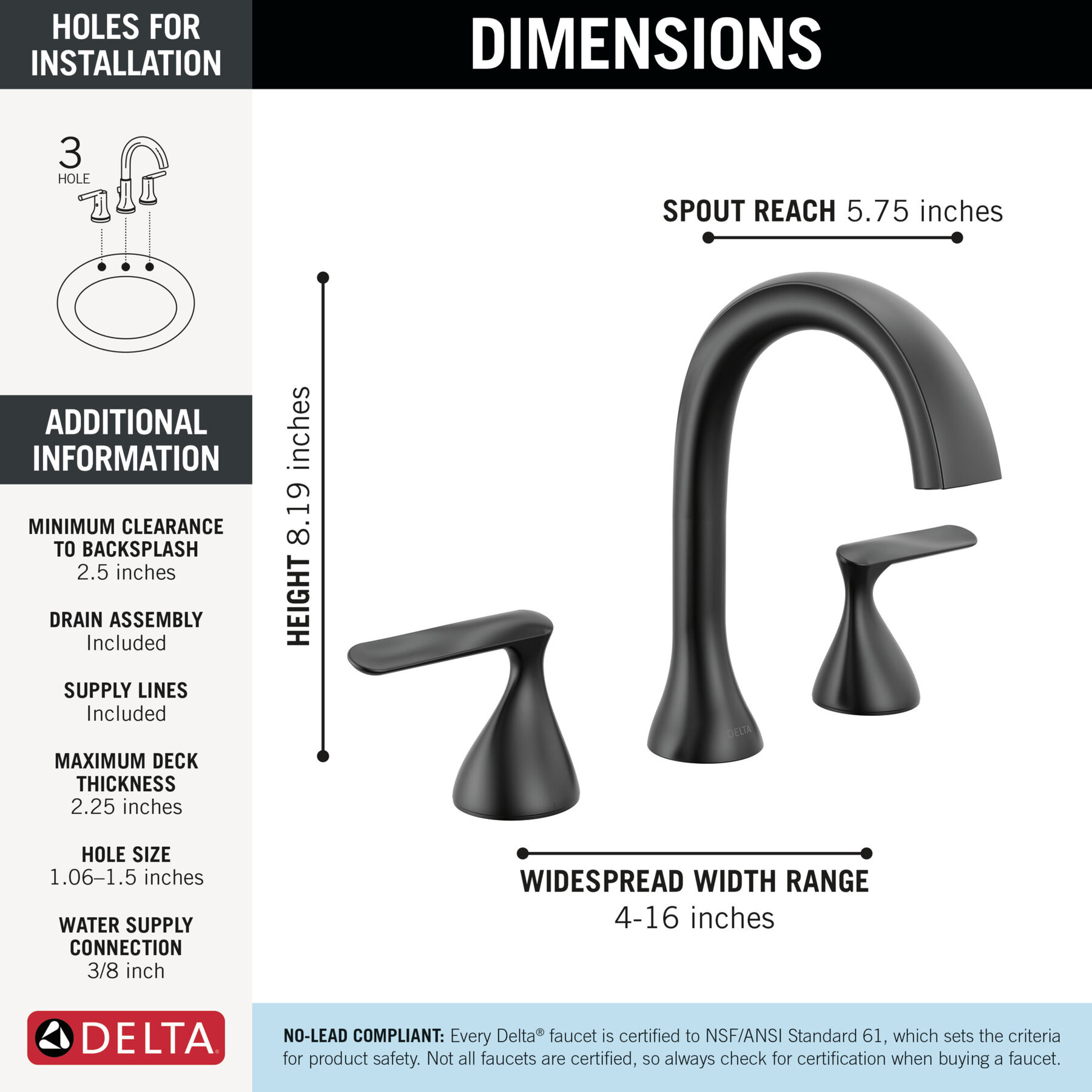 Two Handle Widespread Bathroom Faucet