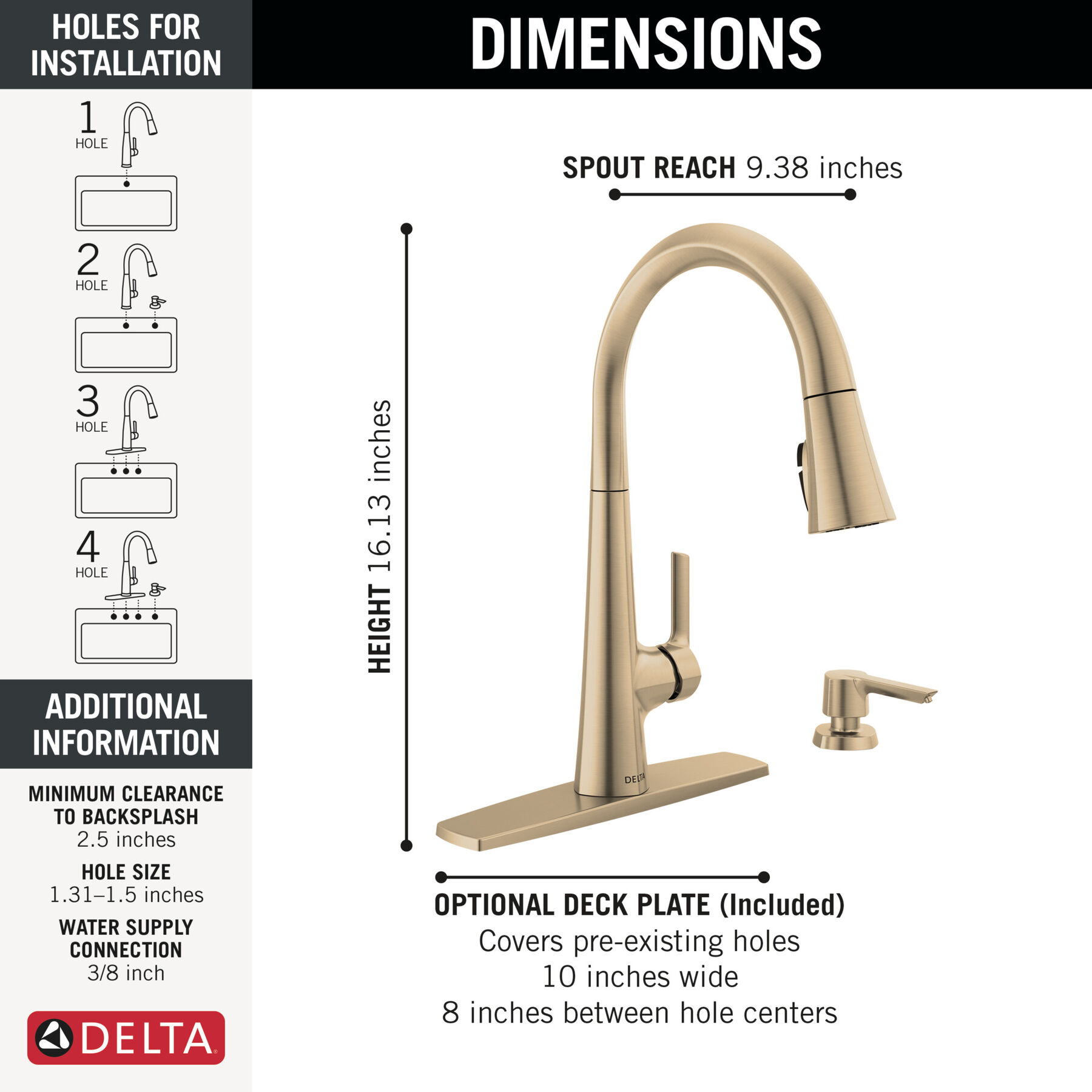 Single Handle Pull-Down Kitchen Faucet with Soap Dispenser and ShieldSpray&reg; Technology