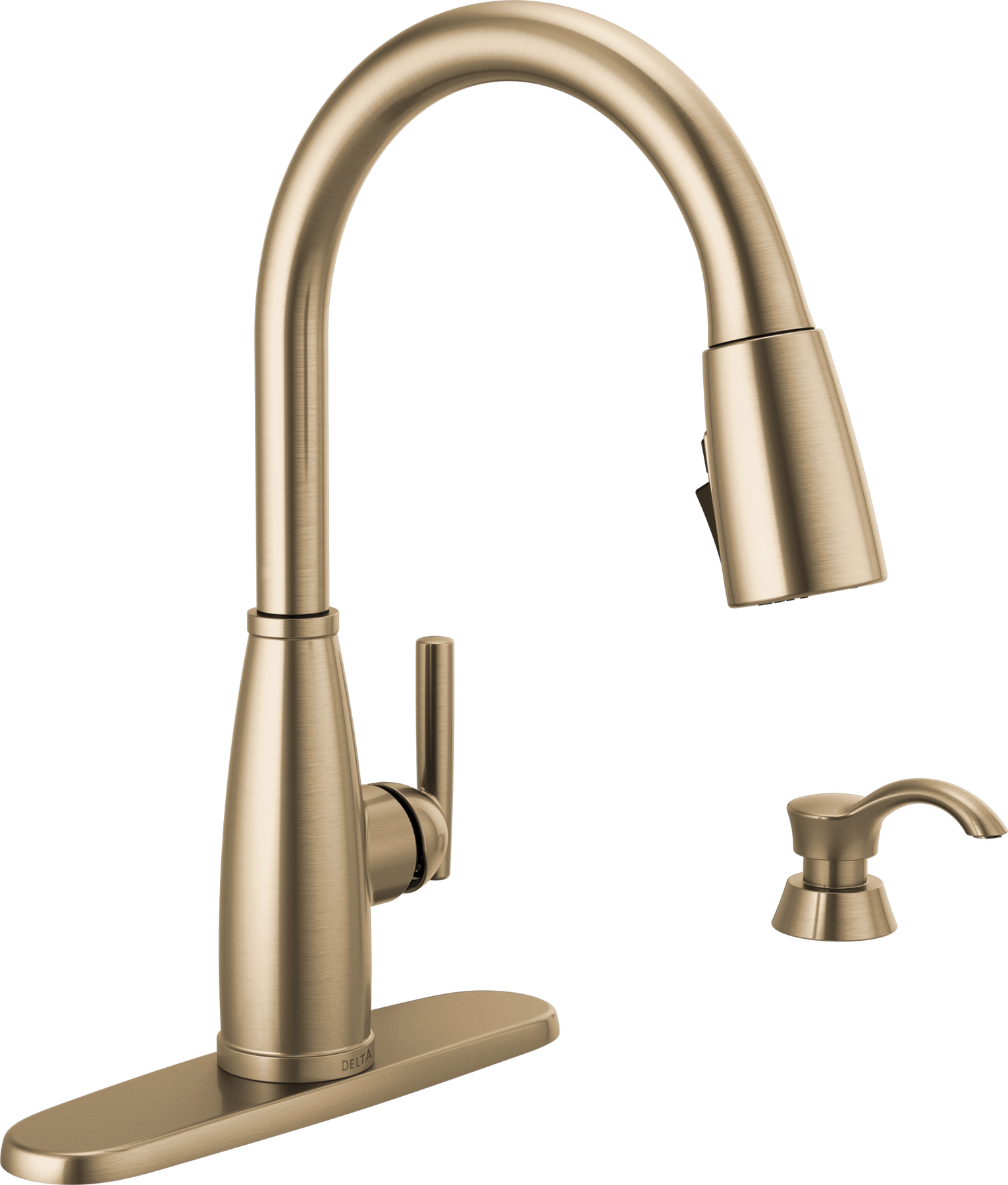 Single Handle Pull-Down Kitchen Faucet with Soap Dispenser and ShieldSpray&reg; Technology