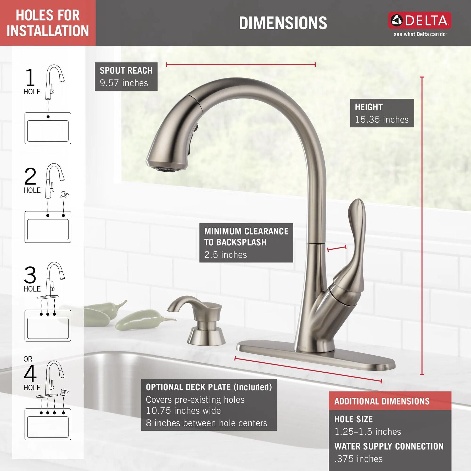 Single Handle Pull-Down Kitchen Faucet with Soap Dispenser