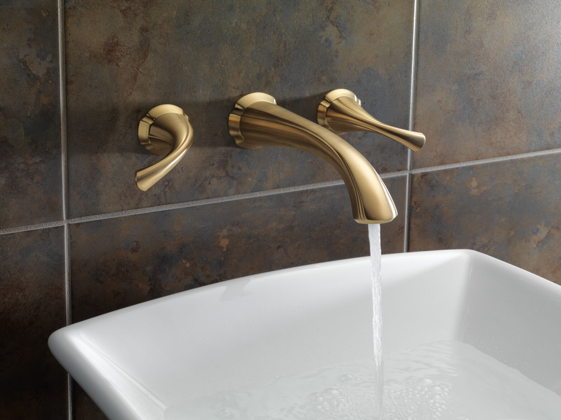 Two Handle Wall Mount Bathroom Faucet
