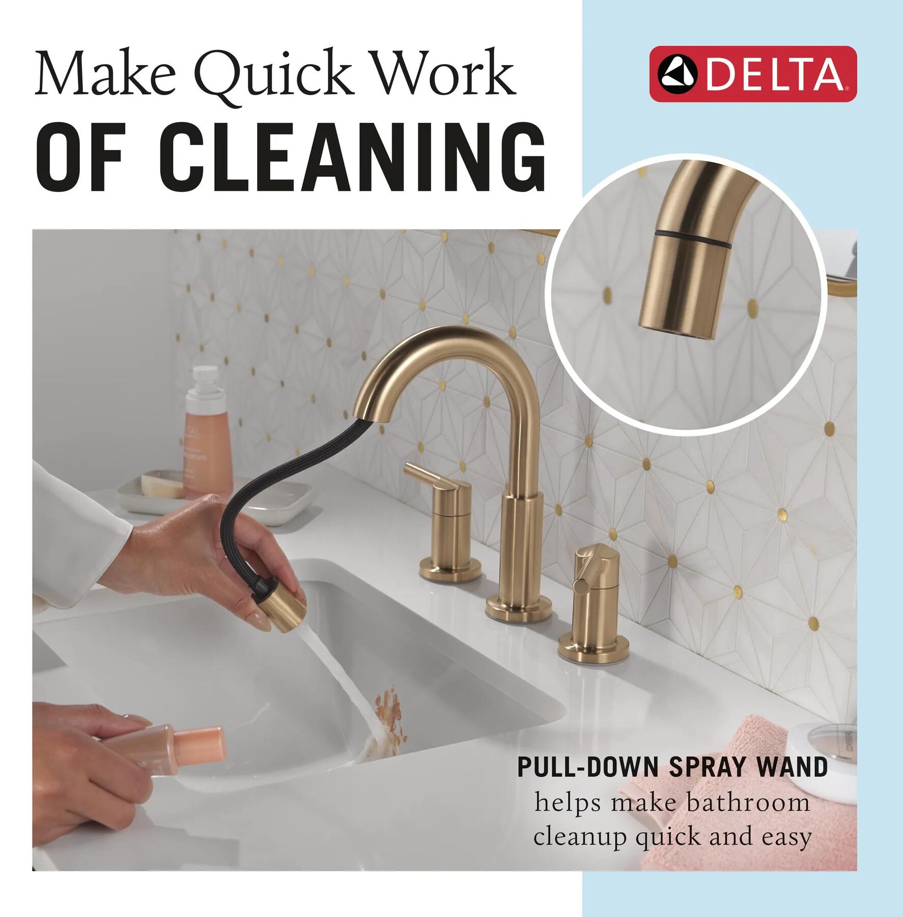 Two Handle Widespread Pull-Down Bathroom Faucet (Recertified)