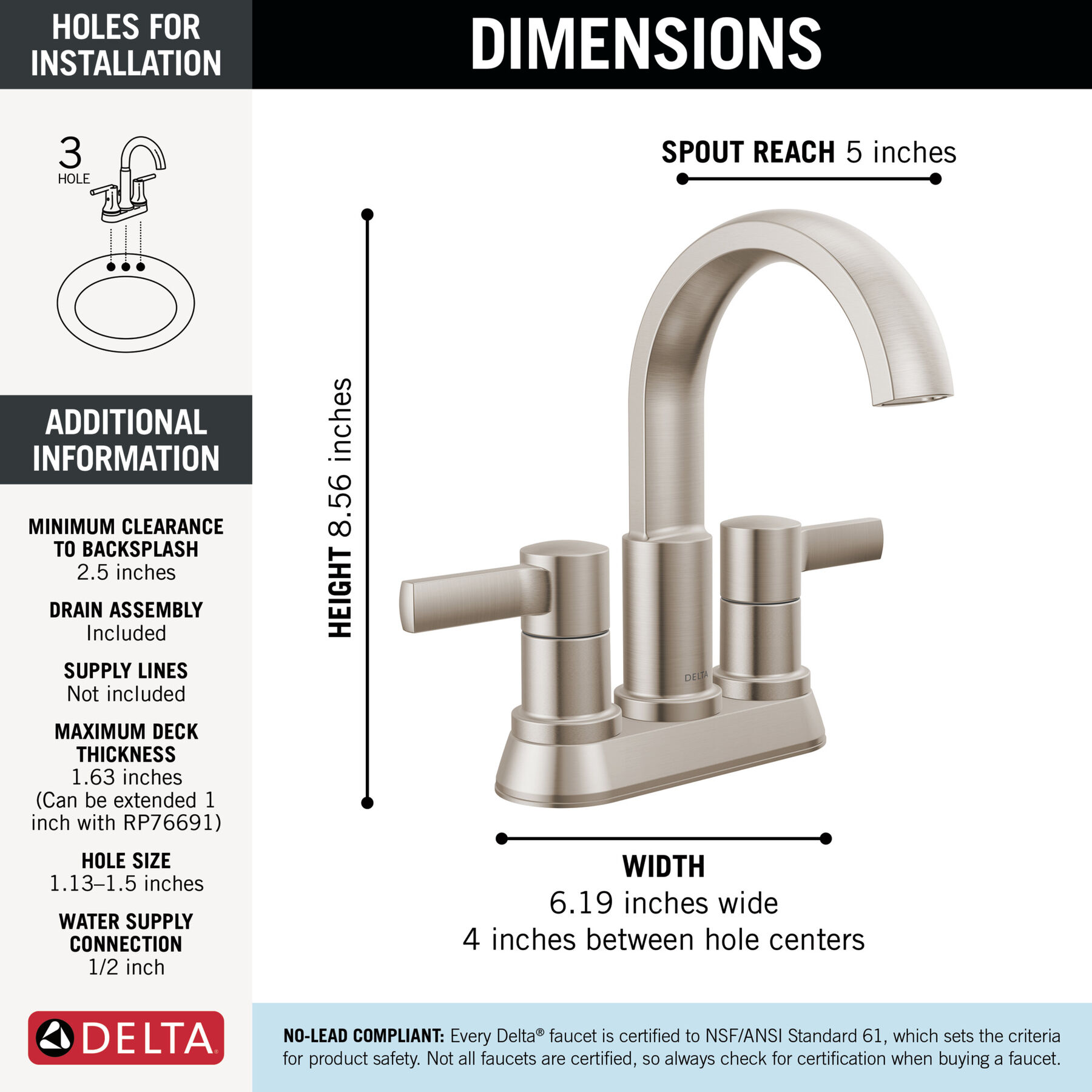 Two Handle Centerset Bathroom Faucet
