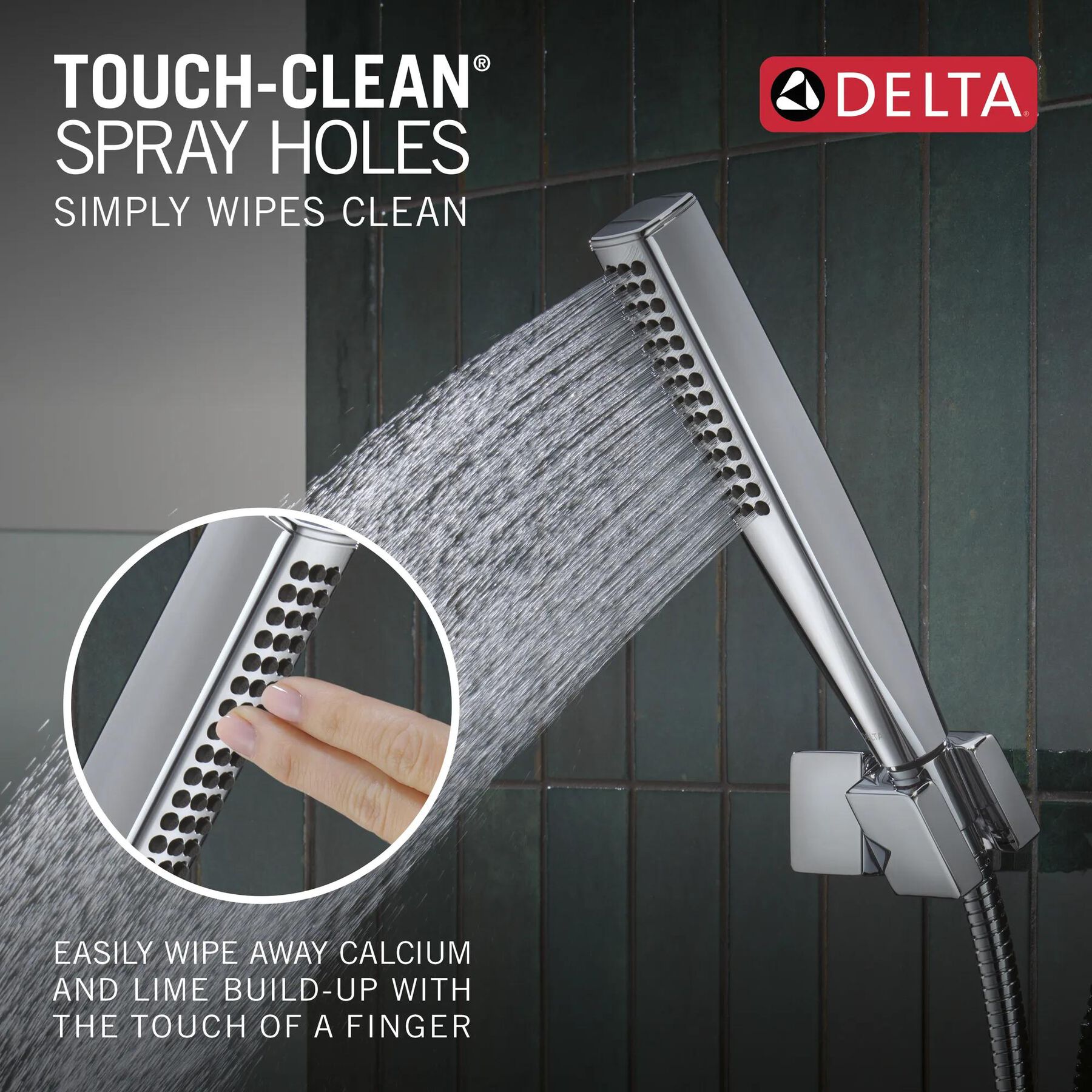 Single-Setting Hand Shower with Wall Mount featuring FeatherRain&trade; Spray