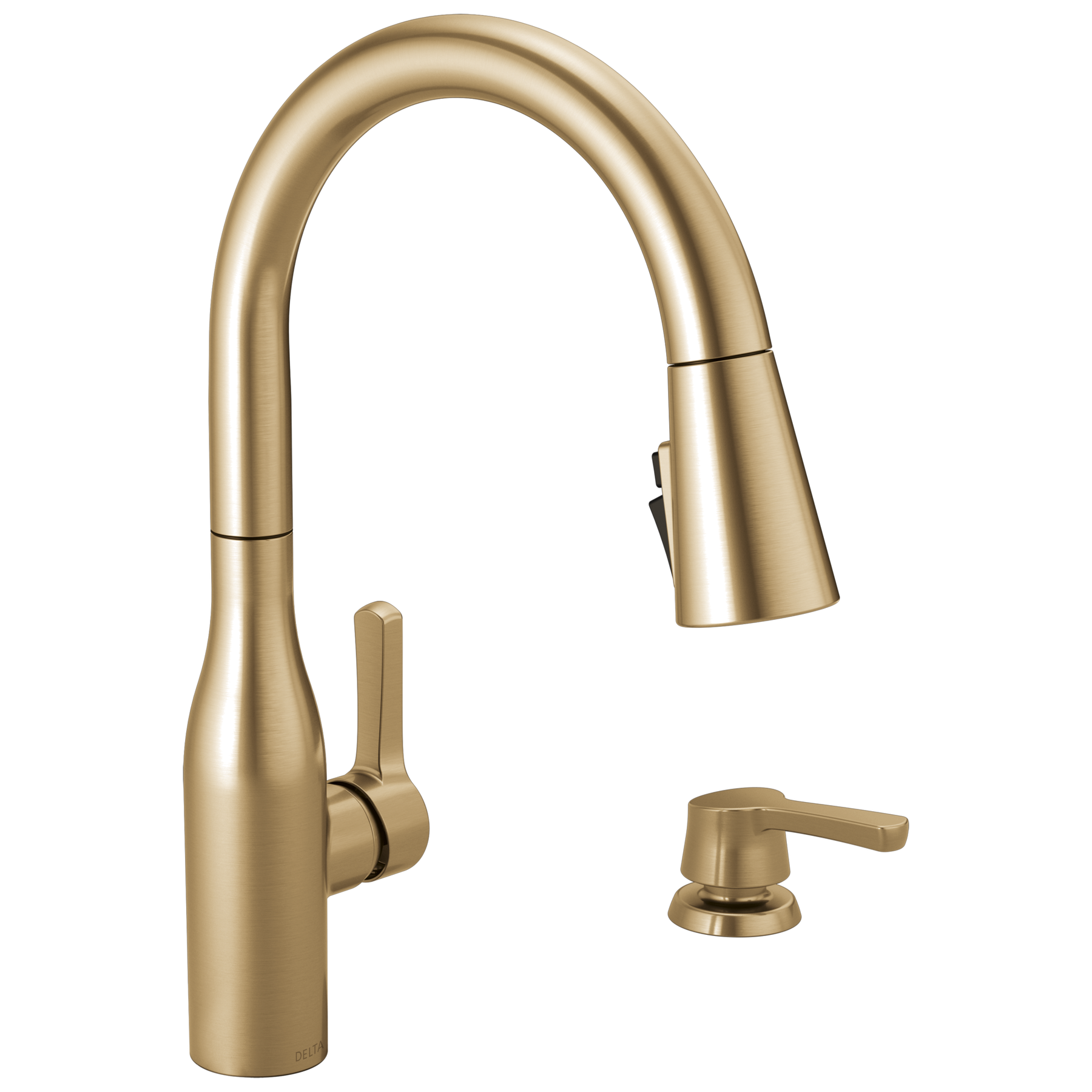 Single Handle Pull-Down Kitchen Faucet with Soap Dispenser and
