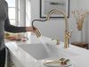 Single Handle Pull-Down Kitchen Faucet with Soap Dispenser and ShieldSpray Technology