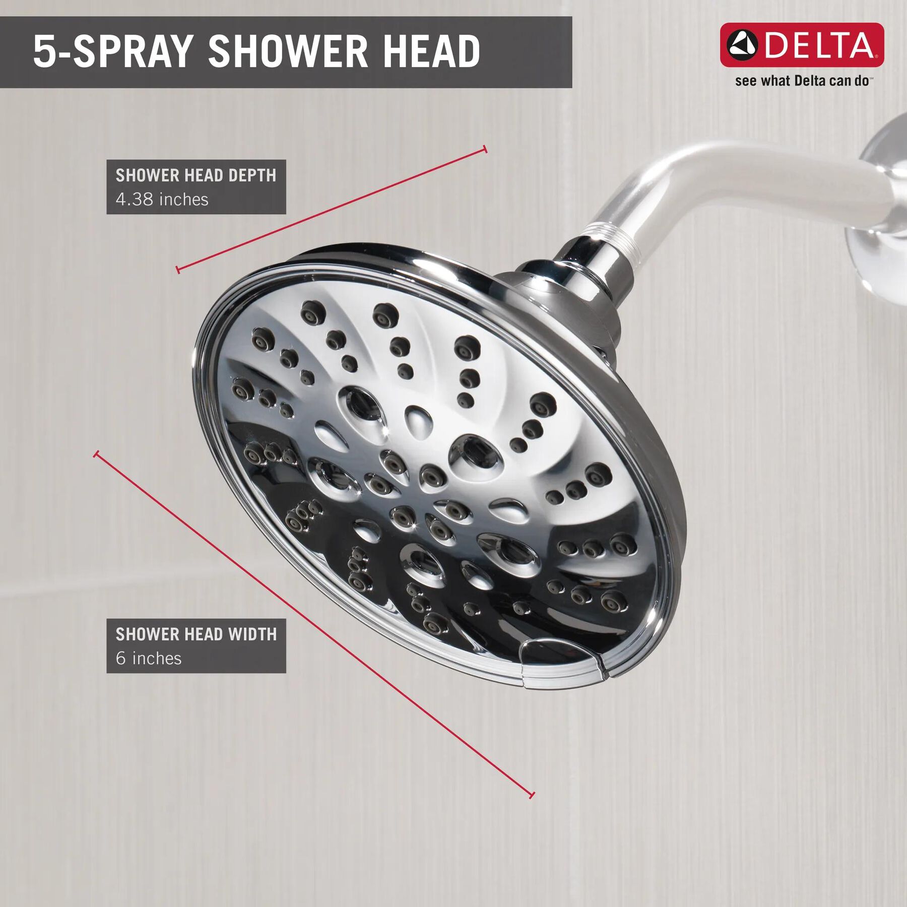 H2Okinetic&reg; 5-Setting Shower Head
