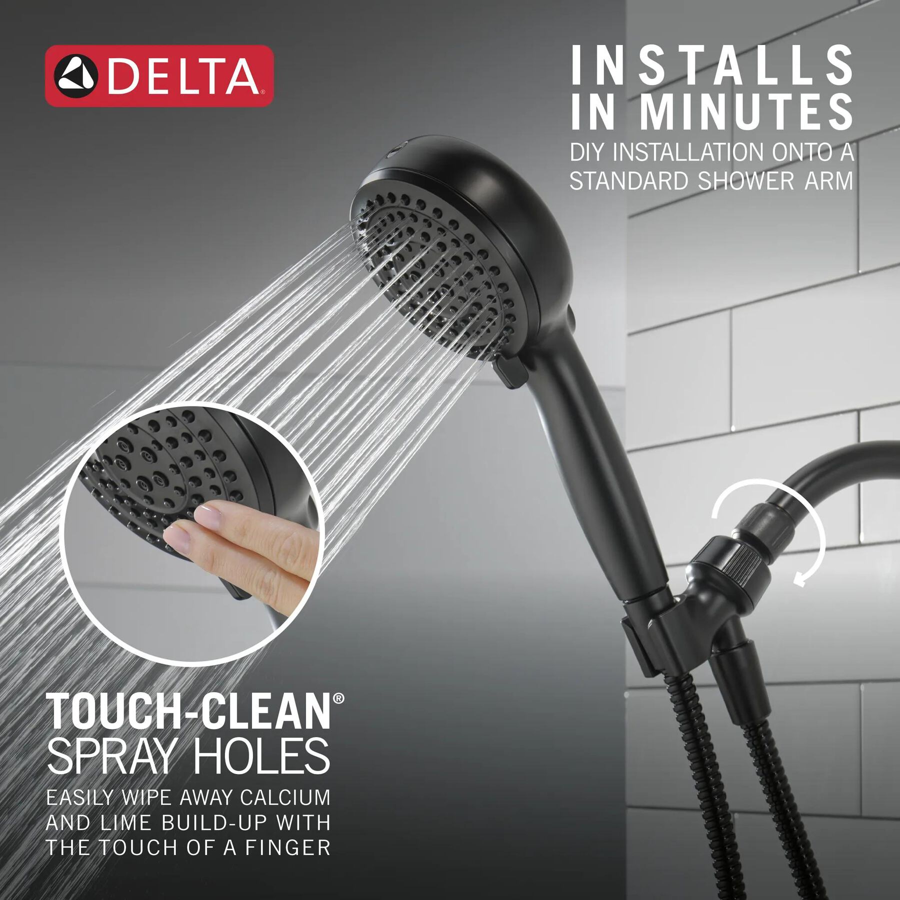 6-Setting Hand Shower with Cleaning Spray