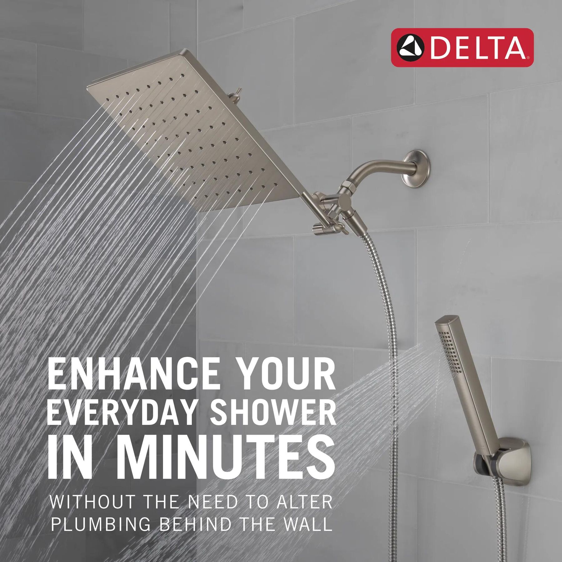 10 inch Raincan Shower Head & Hand Held Combo with Adjustable Extension Arm