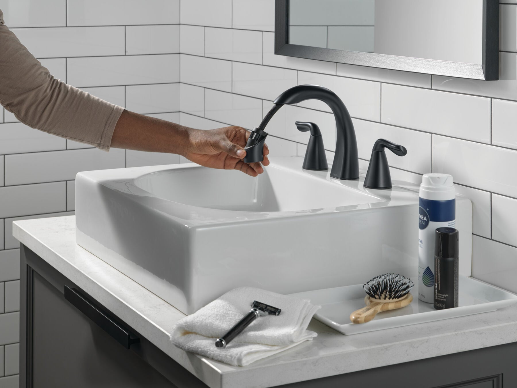 Two Handle Widespread Pull-Down Bathroom Faucet