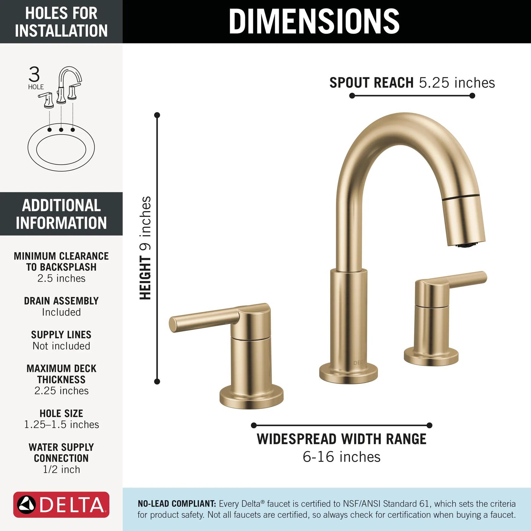 Two Handle Widespread Pull-Down Bathroom Faucet (Recertified)