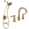 Widespread Lavatory Faucet with 14 Series Tub Shower Trim and Rough Bundle