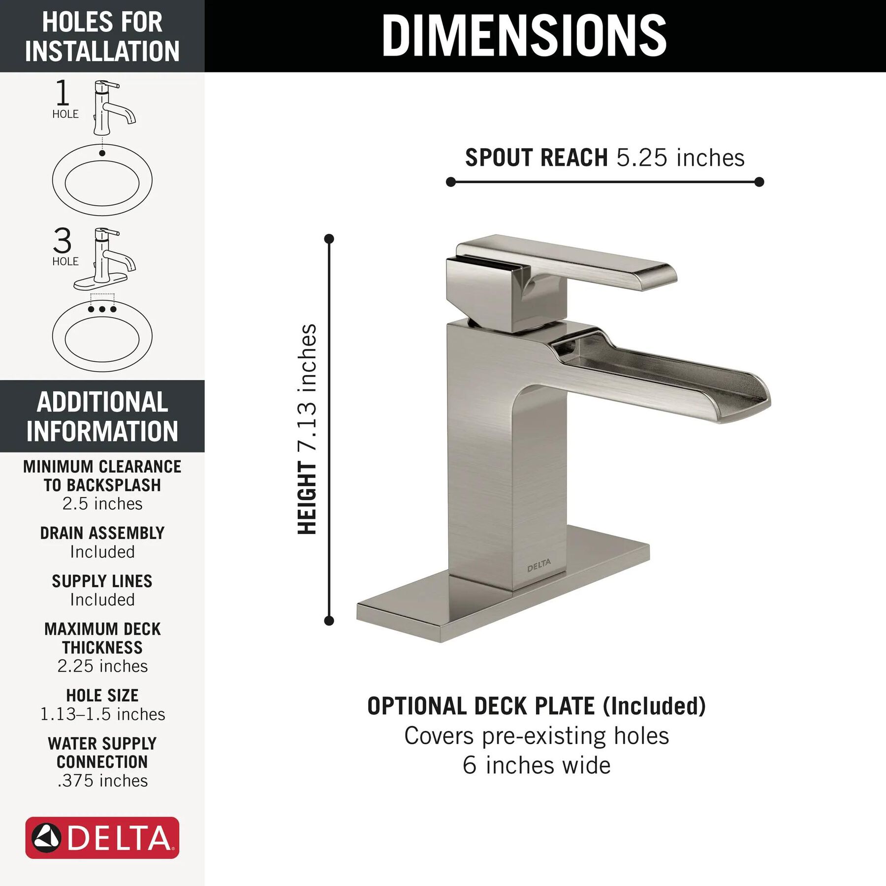 Single Handle Channel Bathroom Faucet